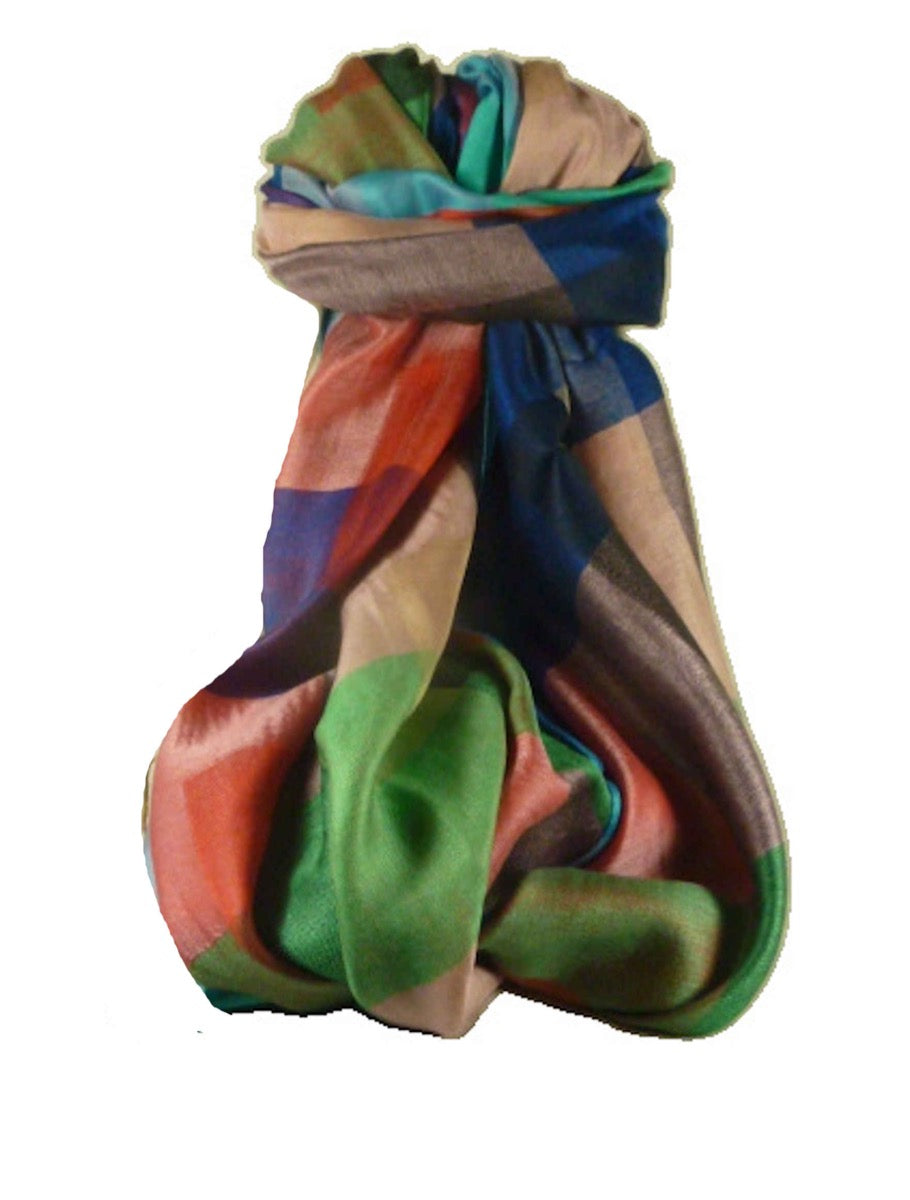 Mens Premium Silk Check Stole 6649 by Pashmina & Silk