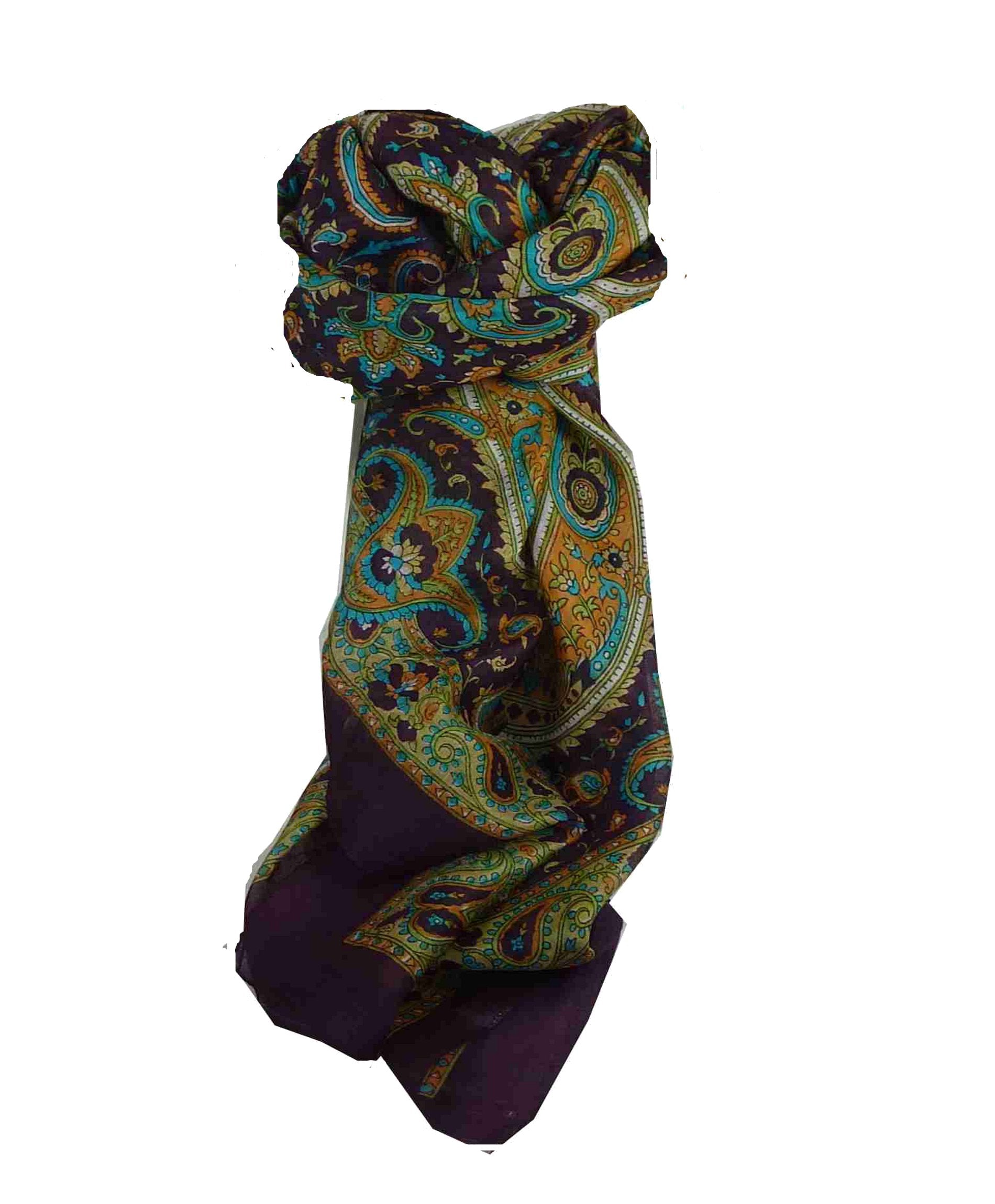 Mulberry Silk Traditional Square Scarf Kalinda Damask by Pashmina & Silk