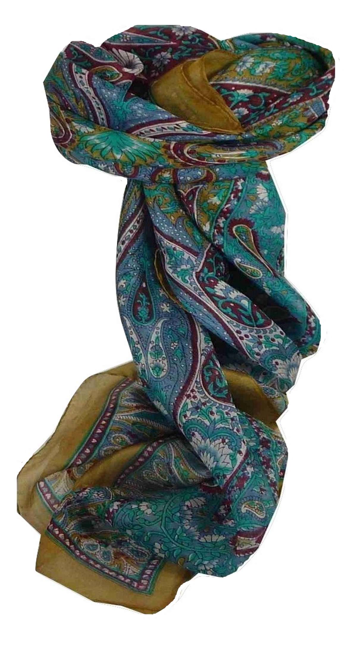 Echarpe Traditional Soie de Mûrier Guyan Caramel de Pashmina & Silk 