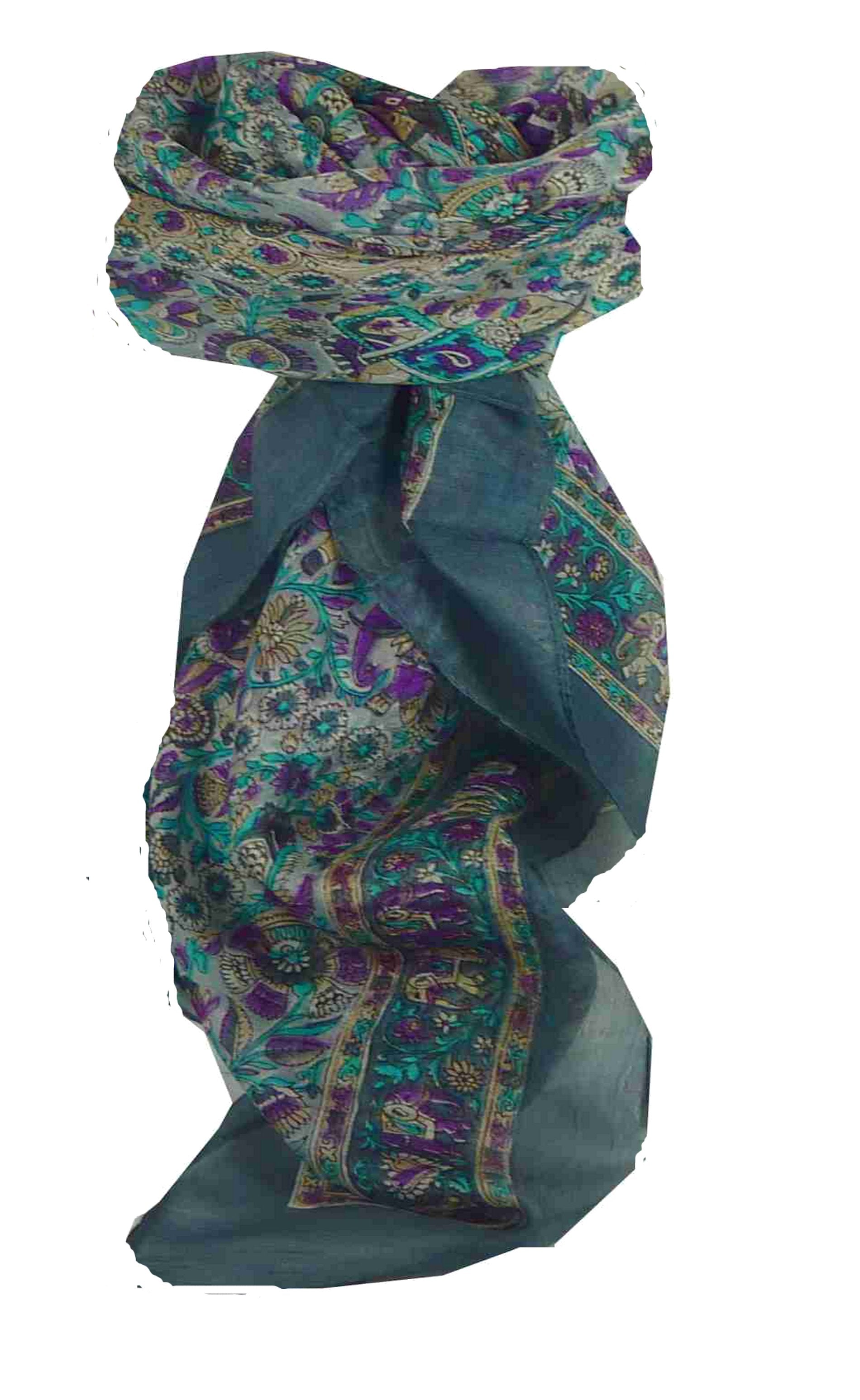 Mulberry Silk Traditional Square Scarf Har Pearl by Pashmina & Silk