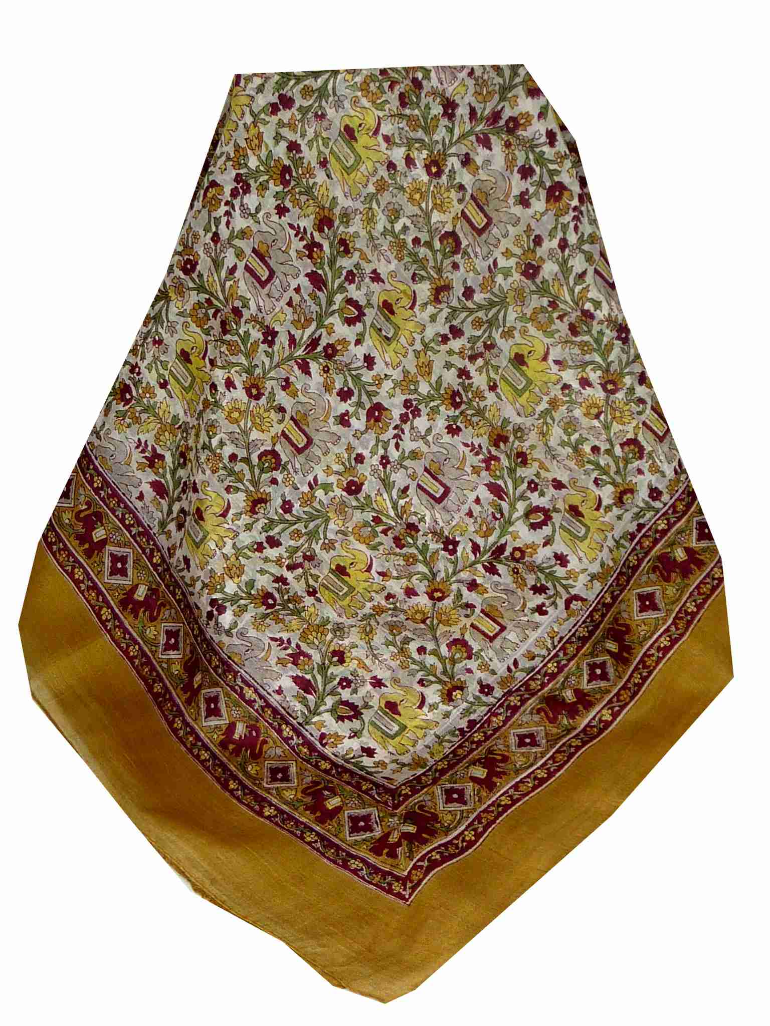 Tradizionale Sciarpa Quadrata di Seta Jaipur Gold di Pashmina & Silk