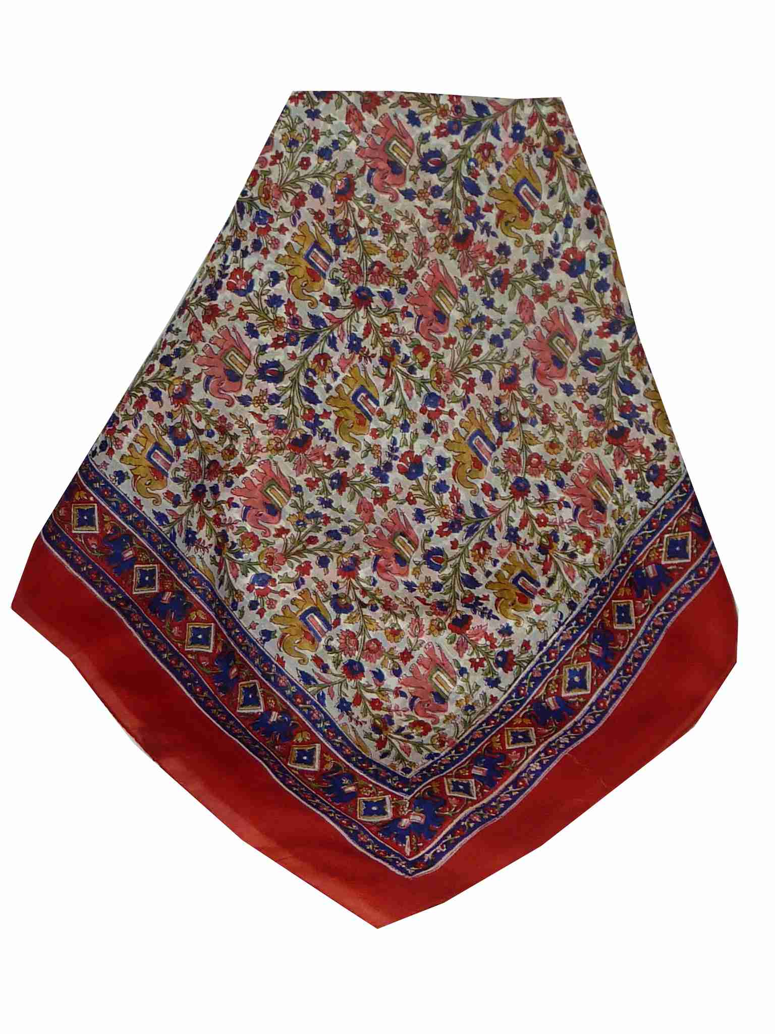 Tradizionale Sciarpa Quadrata di Seta Jaipur Red di Pashmina & Silk