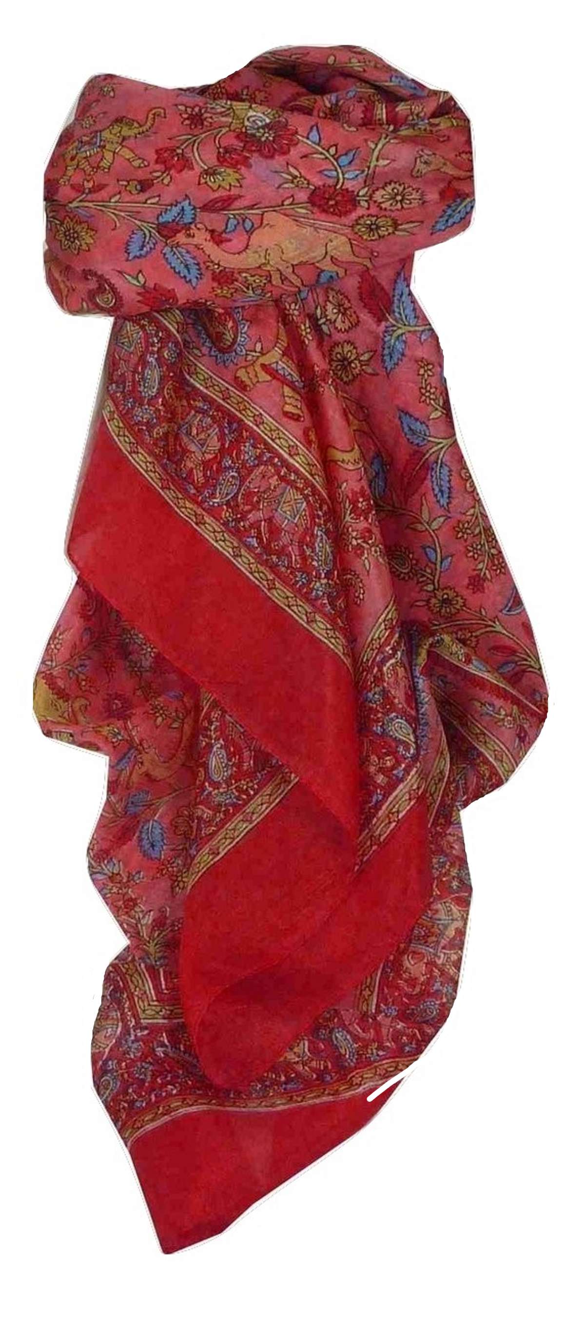Tradizionale Sciarpa Quadrata di Seta Goral Flame di Pashmina & Silk