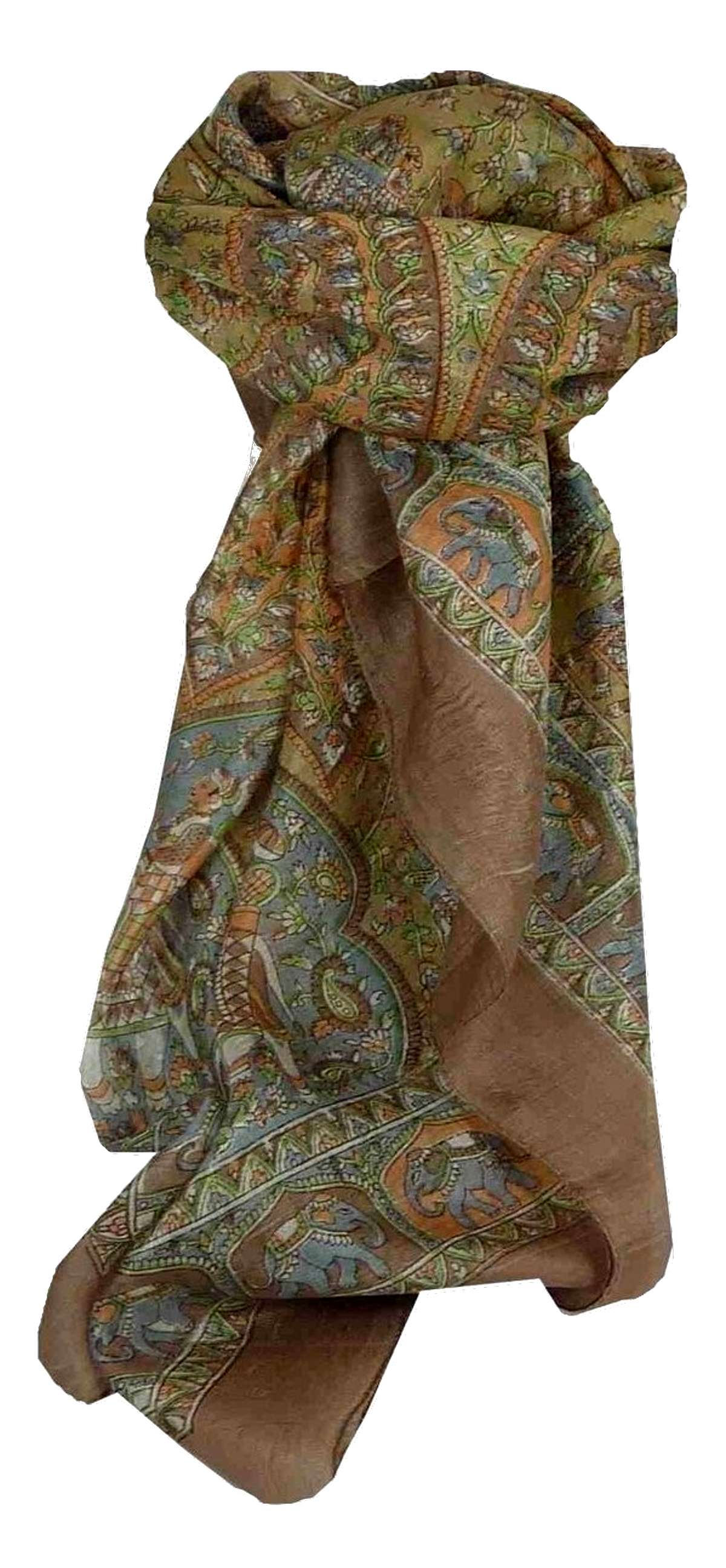 Echarpe Traditional Soie de Mûrier Donya Coffee de Pashmina & Silk 