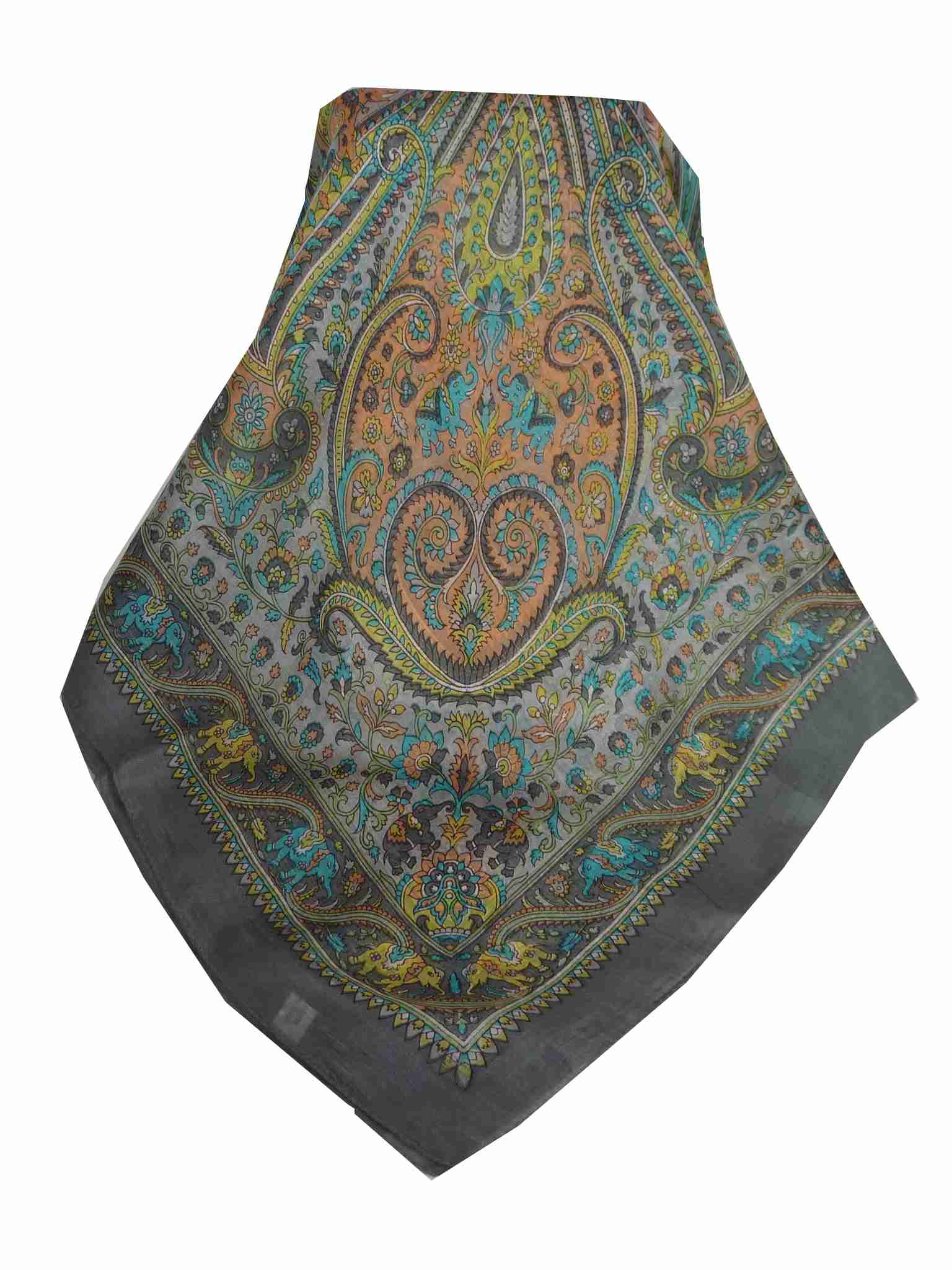 Tradizionale Sciarpa Quadrata di Seta Dida Pearl di Pashmina & Silk