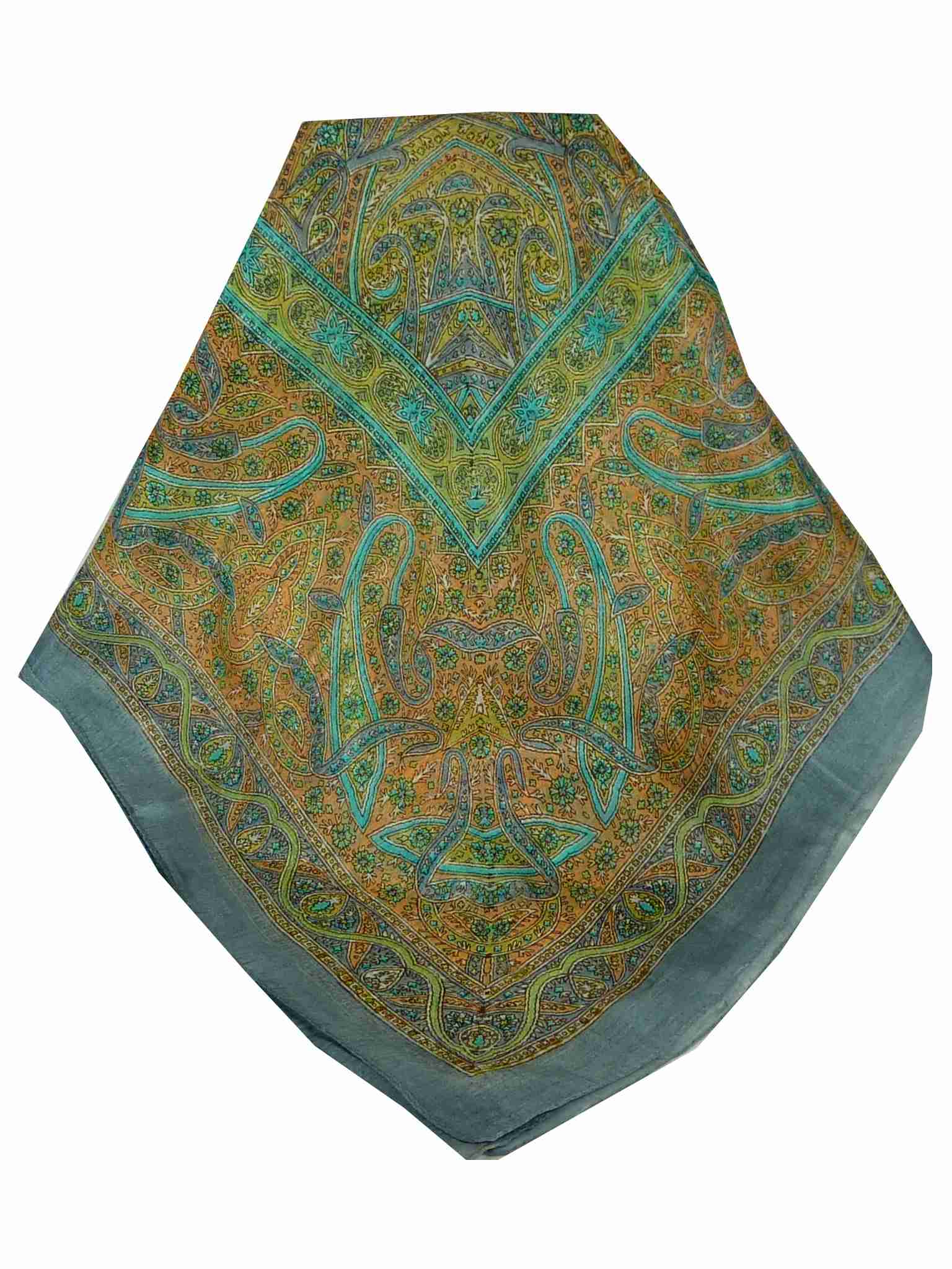 Tradizionale Sciarpa Quadrata di Seta Chail Grey di Pashmina & Silk