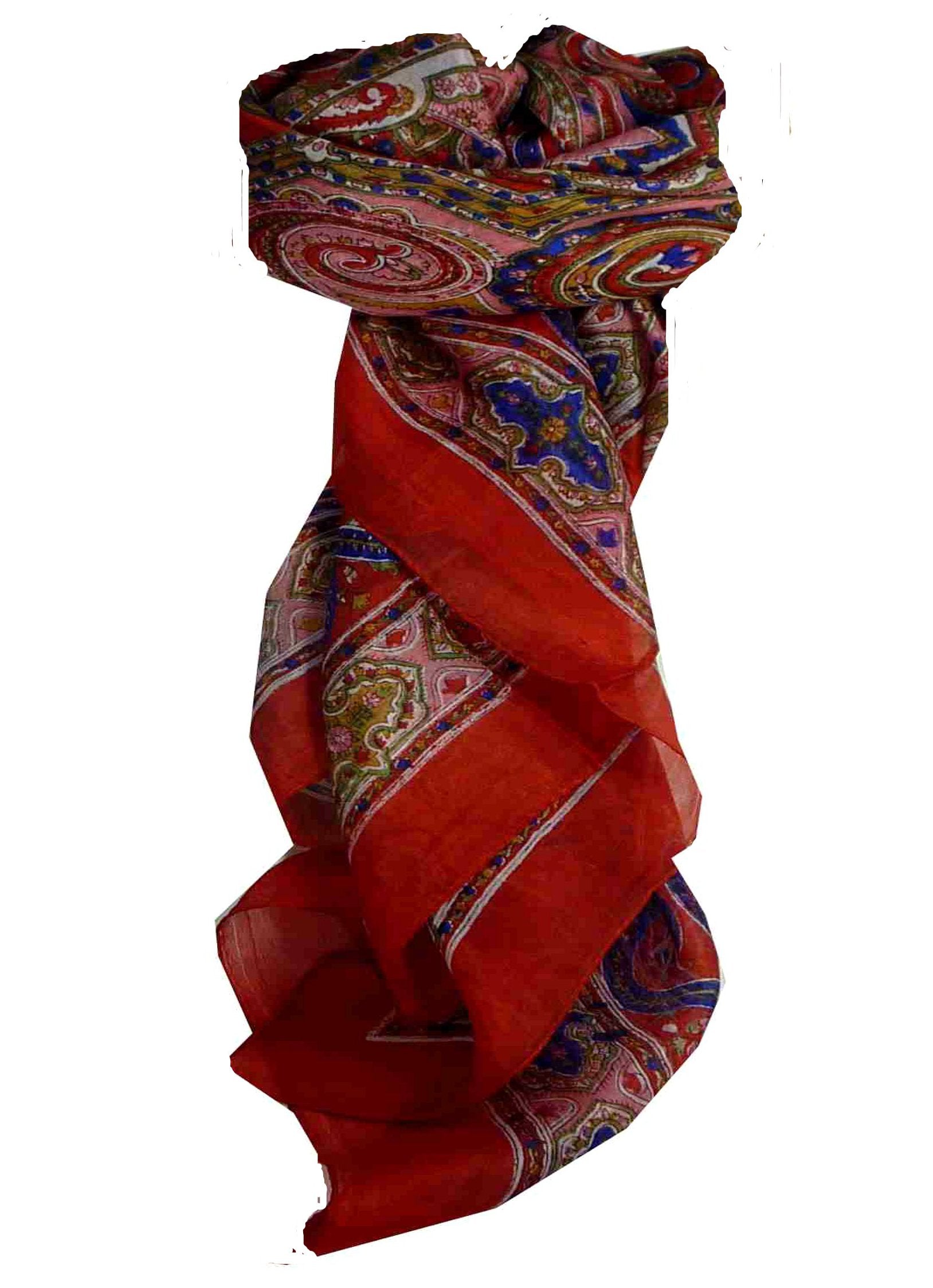 Echarpe Traditional Soie de Mûrier Chakori Red de Pashmina & Silk 