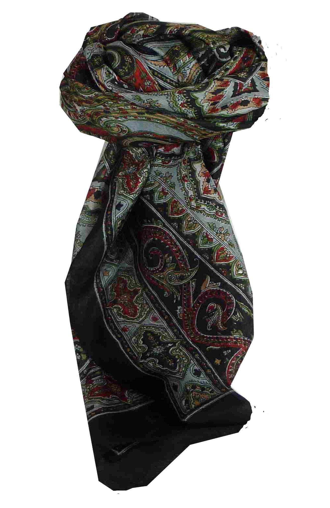 Echarpe Traditional Soie de Mûrier Chakori Black de Pashmina & Silk 