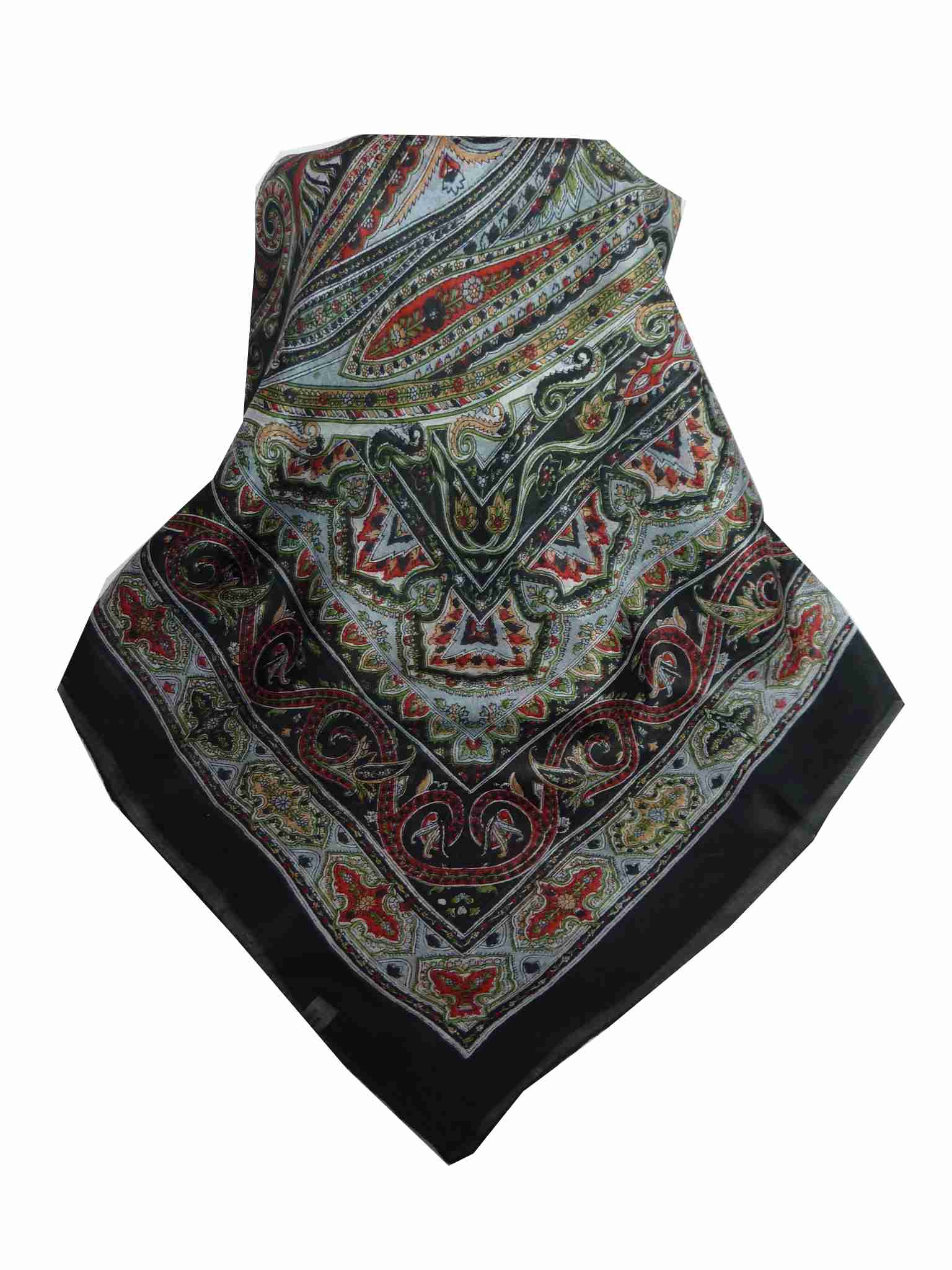 Echarpe Traditional Soie de Mûrier Chakori Black de Pashmina & Silk 