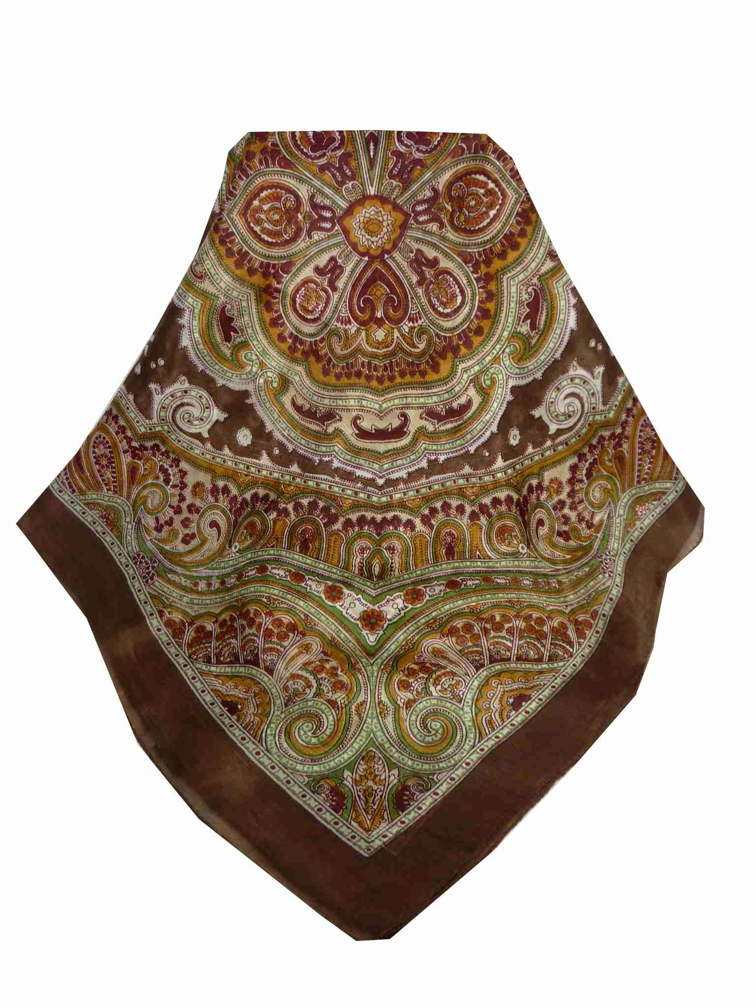 Tradizionale Sciarpa Quadrata di Seta Aylin Caramel di Pashmina & Silk