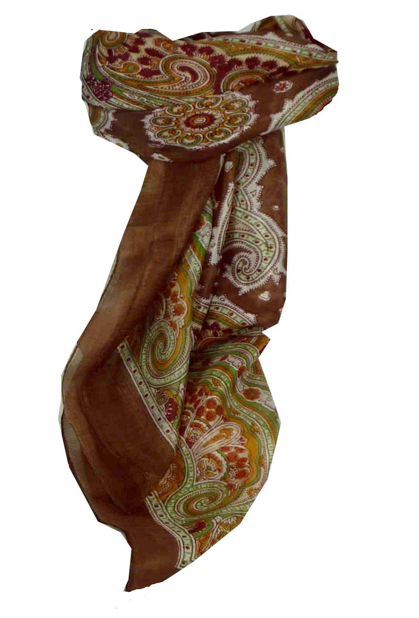 Tradizionale Sciarpa Quadrata di Seta Aylin Caramel di Pashmina & Silk