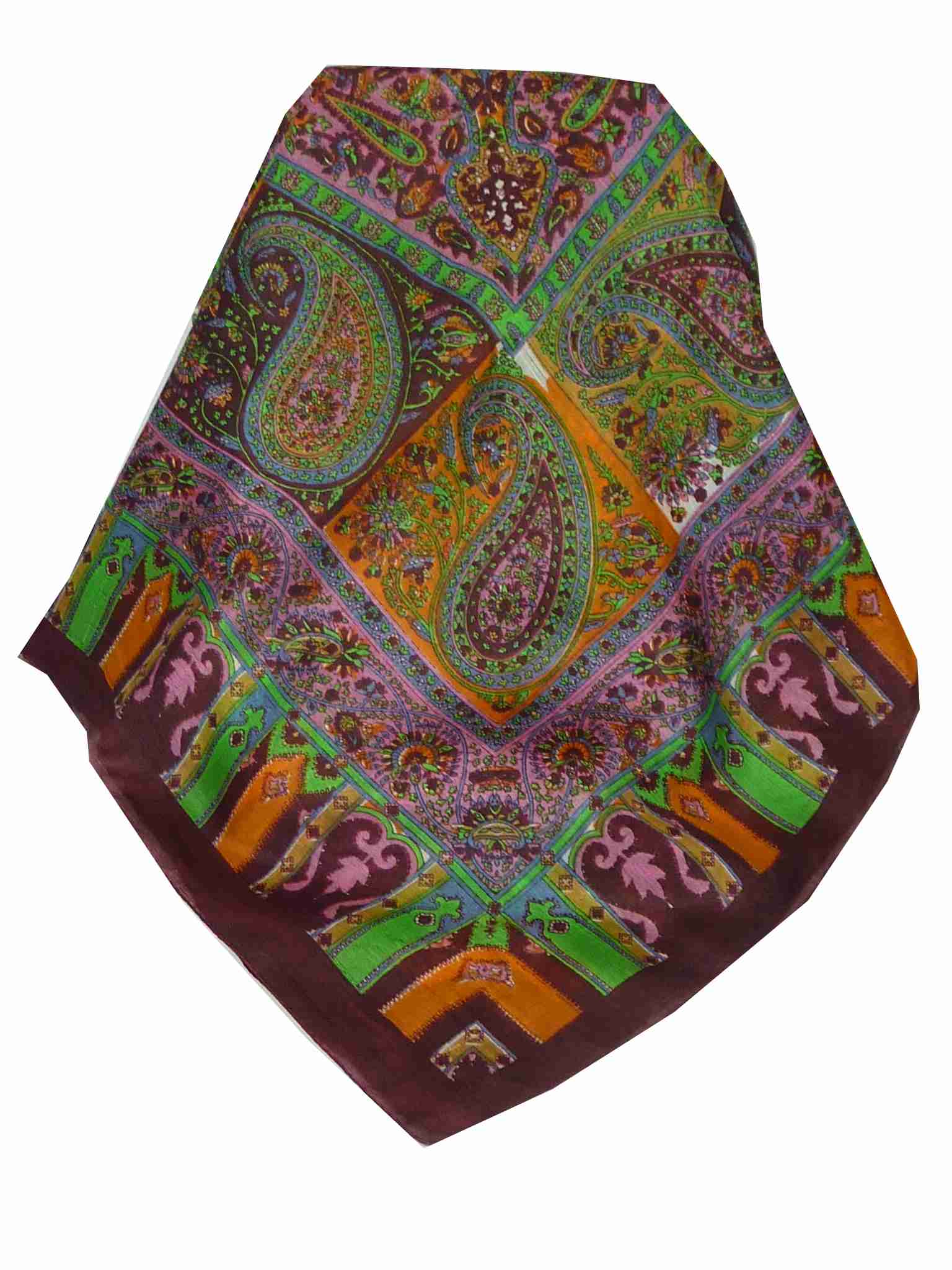 Tradizionale Sciarpa Quadrata di Seta Aimee Wine di Pashmina & Silk