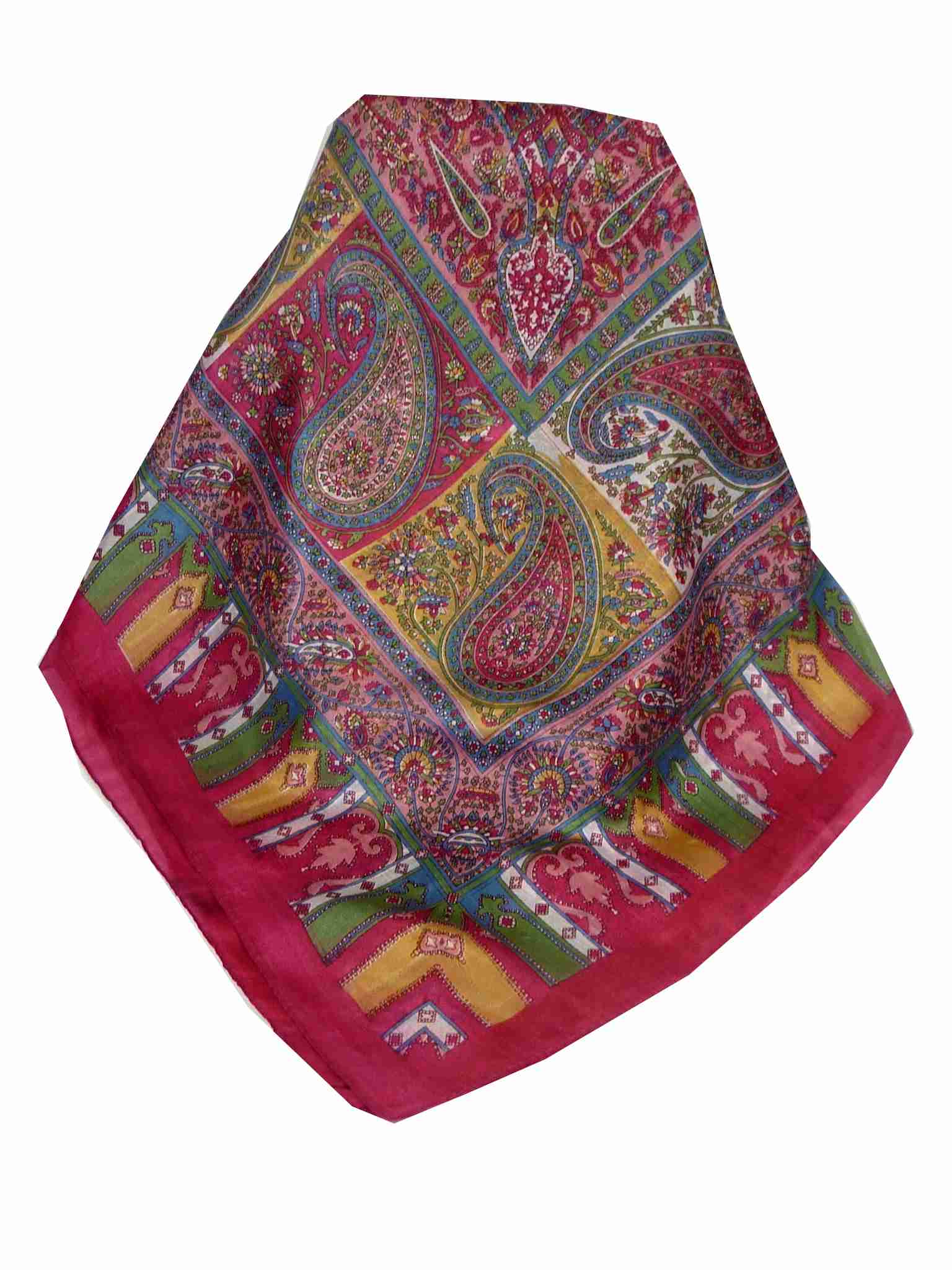 Tradizionale Sciarpa Quadrata di Seta Aimee Pink di Pashmina & Silk