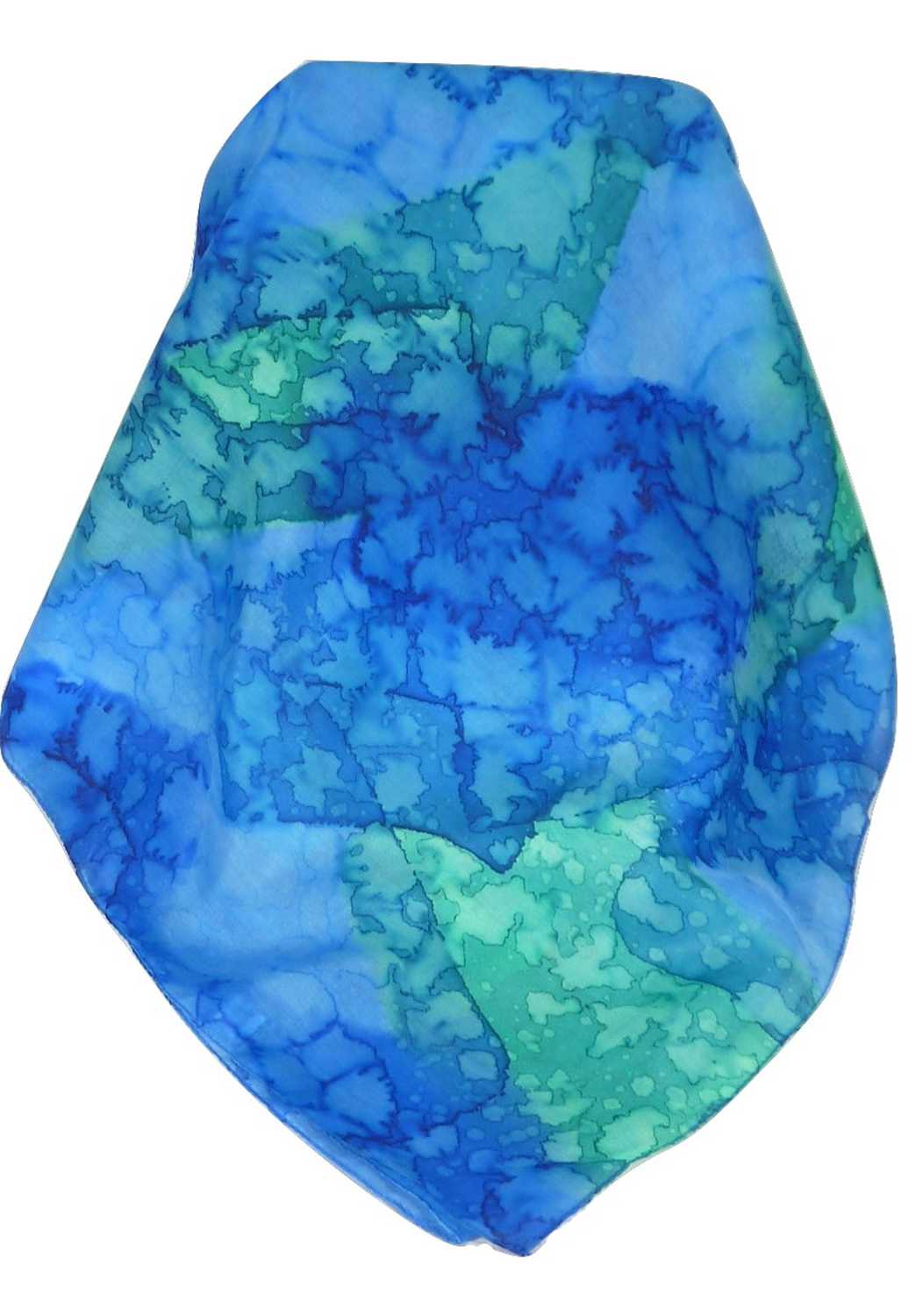 Mulberry Silk Hand Painted Long Scarf Classic Blueberry by Pashmina & Silk