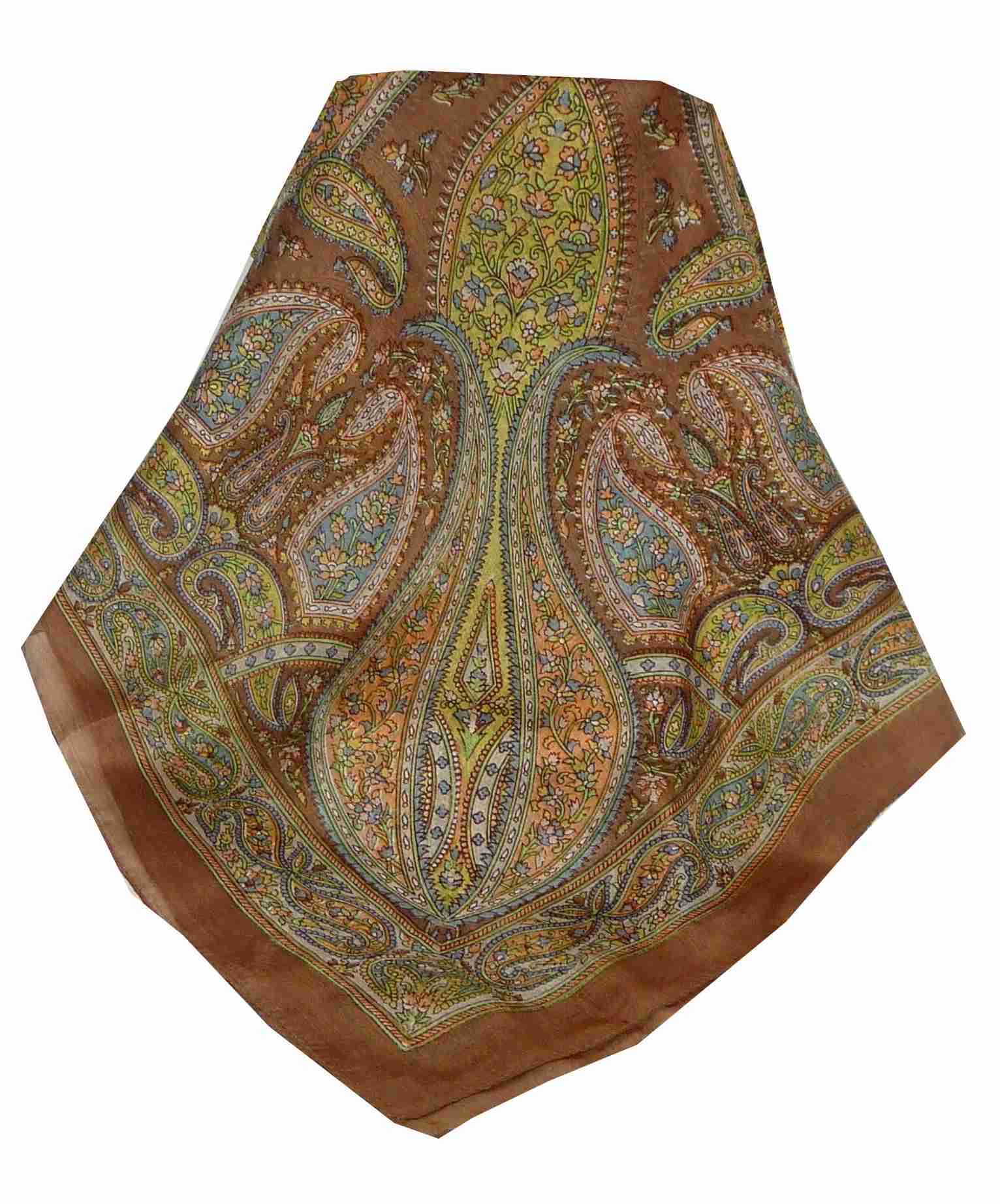 Mulberry Silk Traditional Square Scarf Corat Copper by Pashmina & Silk