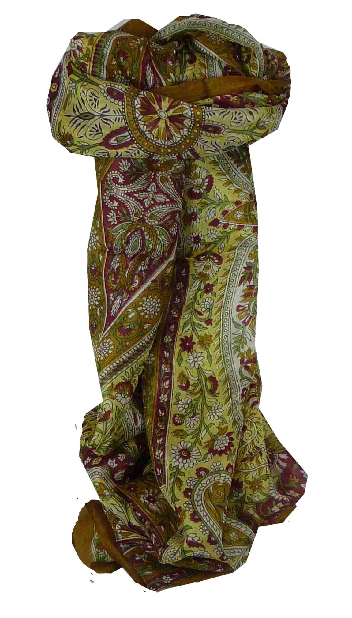 Tradizionale Sciarpa Longa di Seta Ziro Caramel di Pashmina & Silk
