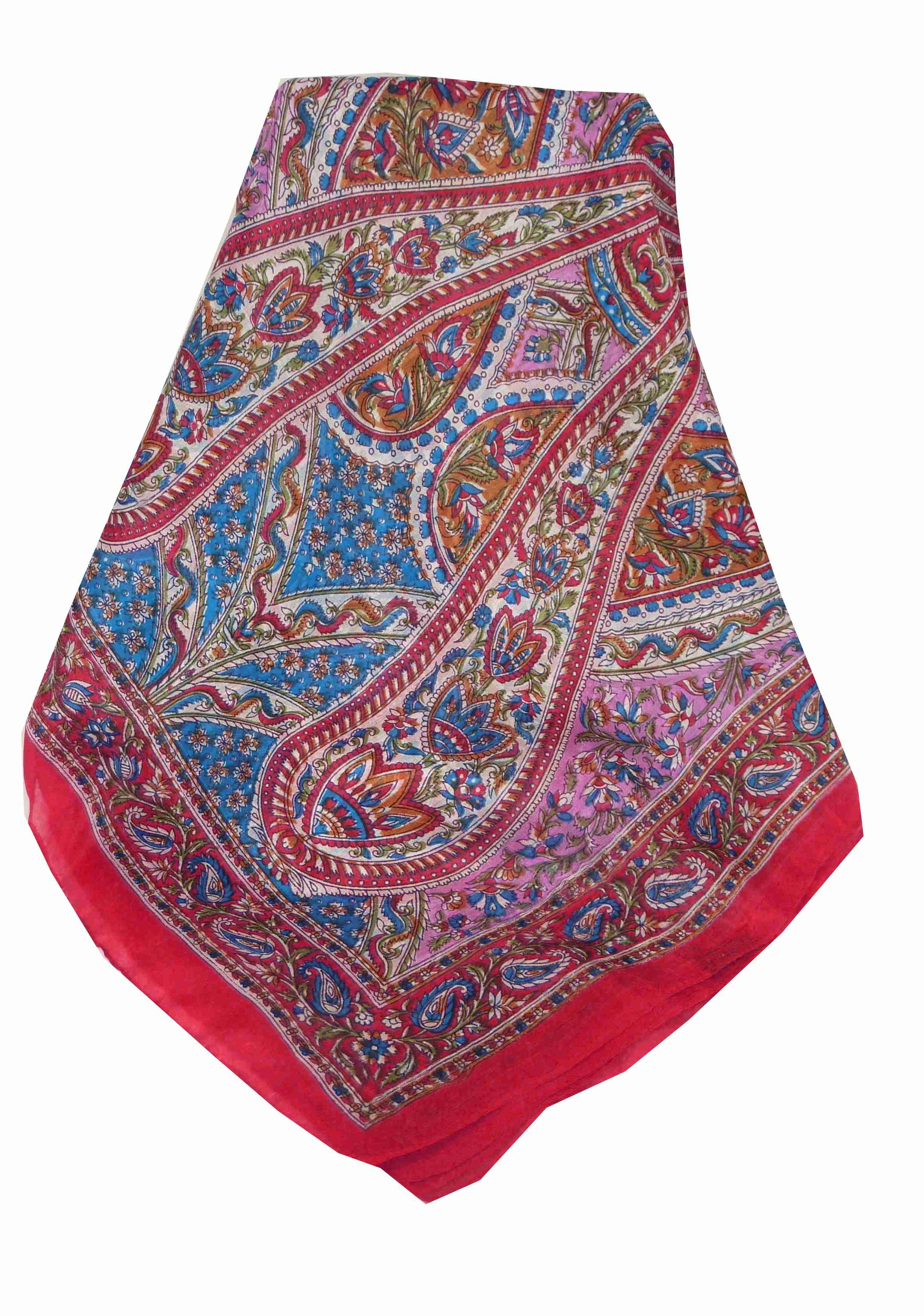 Mulberry Silk Traditional Long Scarf Riya Red by Pashmina & Silk