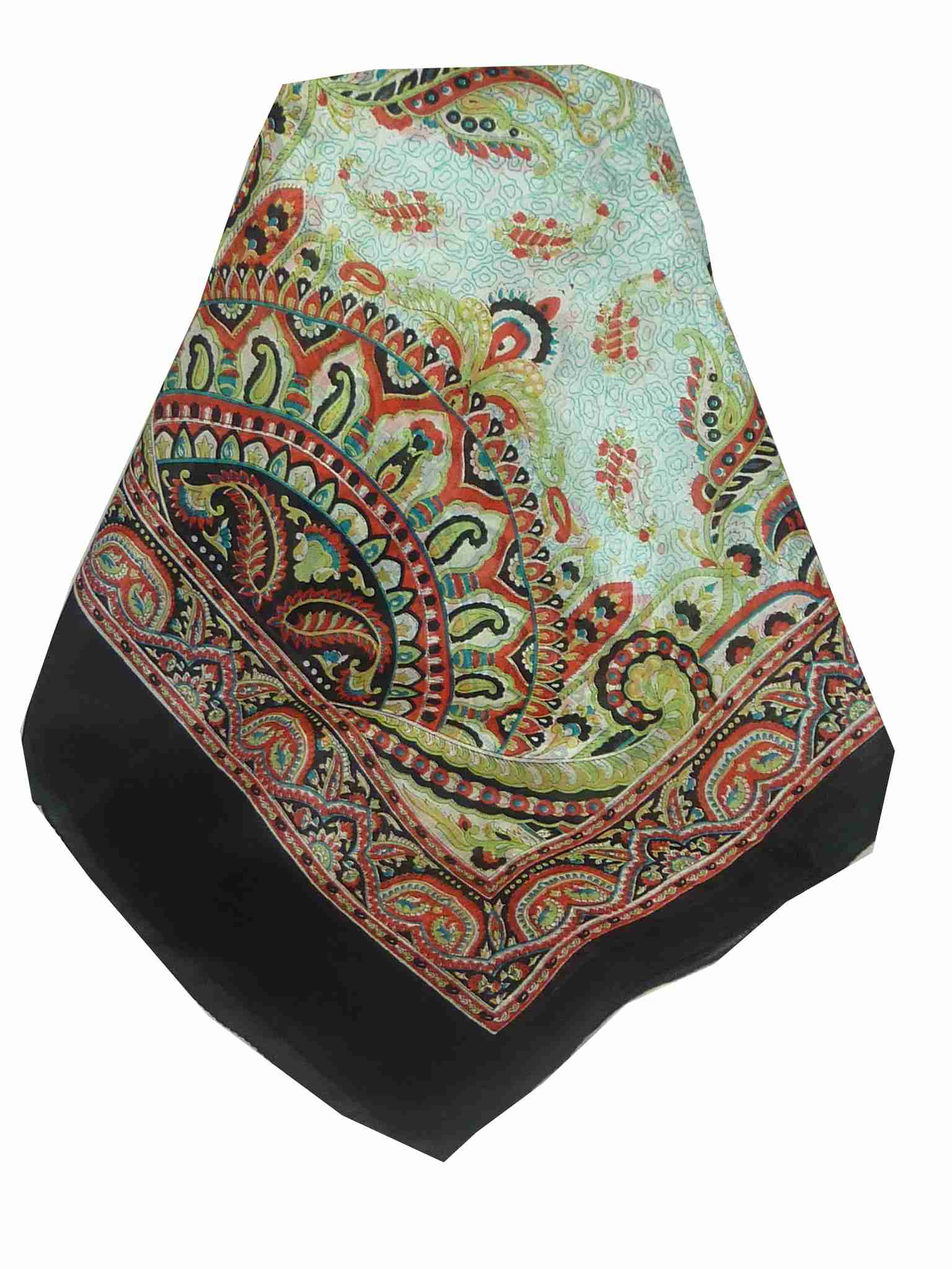 Mulberry Silk Traditional Long Scarf Safia Black by Pashmina & Silk