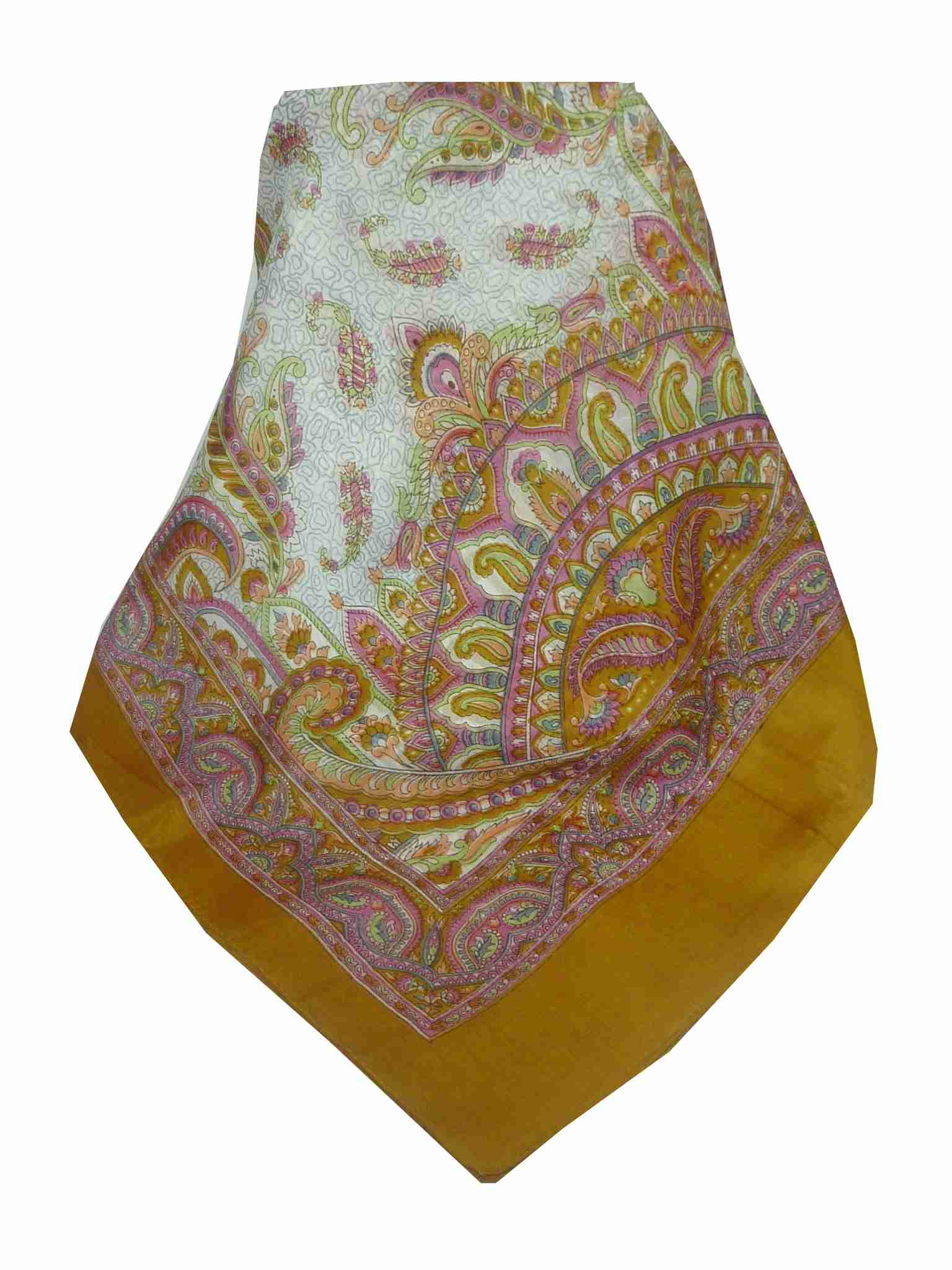 Mulberry Silk Traditional Long Scarf Safia Gold by Pashmina & Silk