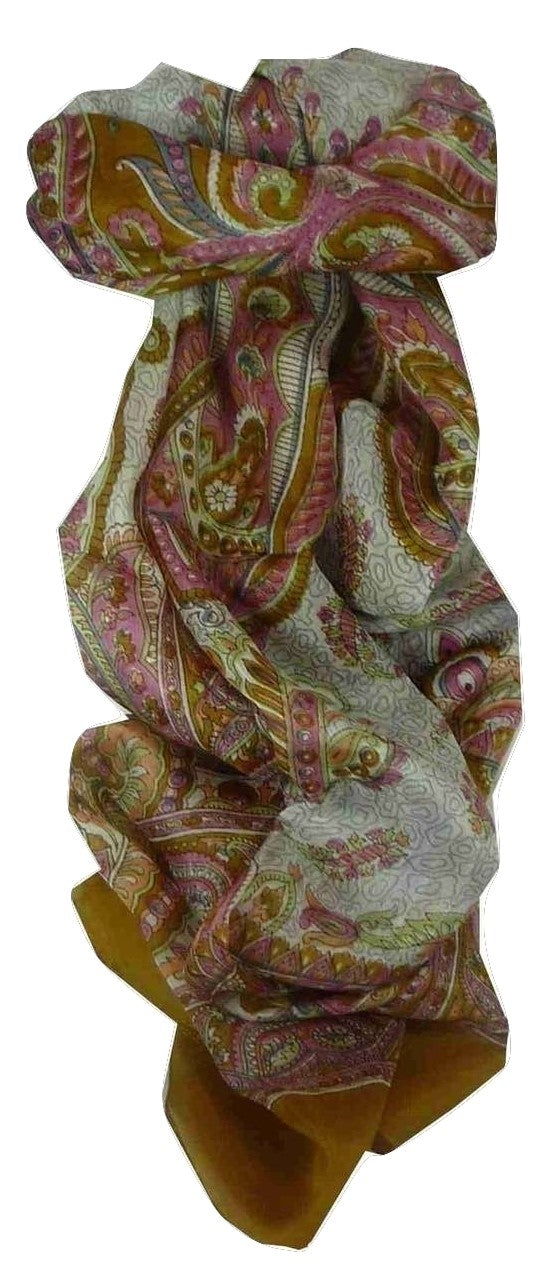 Mulberry Silk Traditional Long Scarf Safia Gold by Pashmina & Silk
