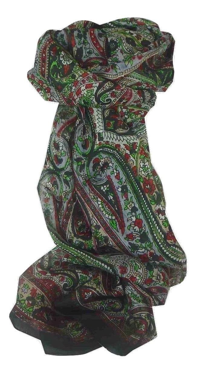 Mulberry Silk Traditional Long Scarf Sara Black by Pashmina & Silk