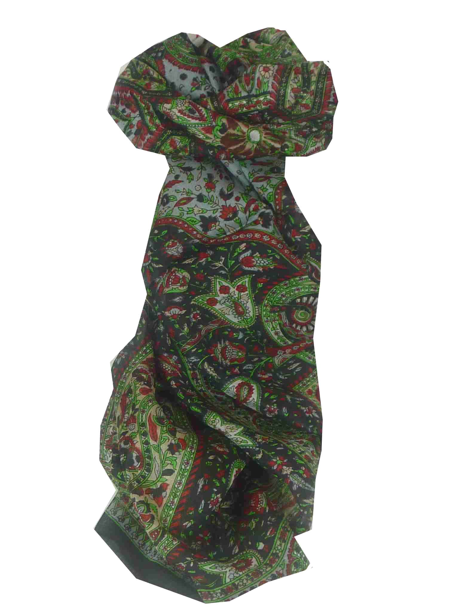 Mulberry Silk Traditional Long Scarf Reena Black by Pashmina & Silk