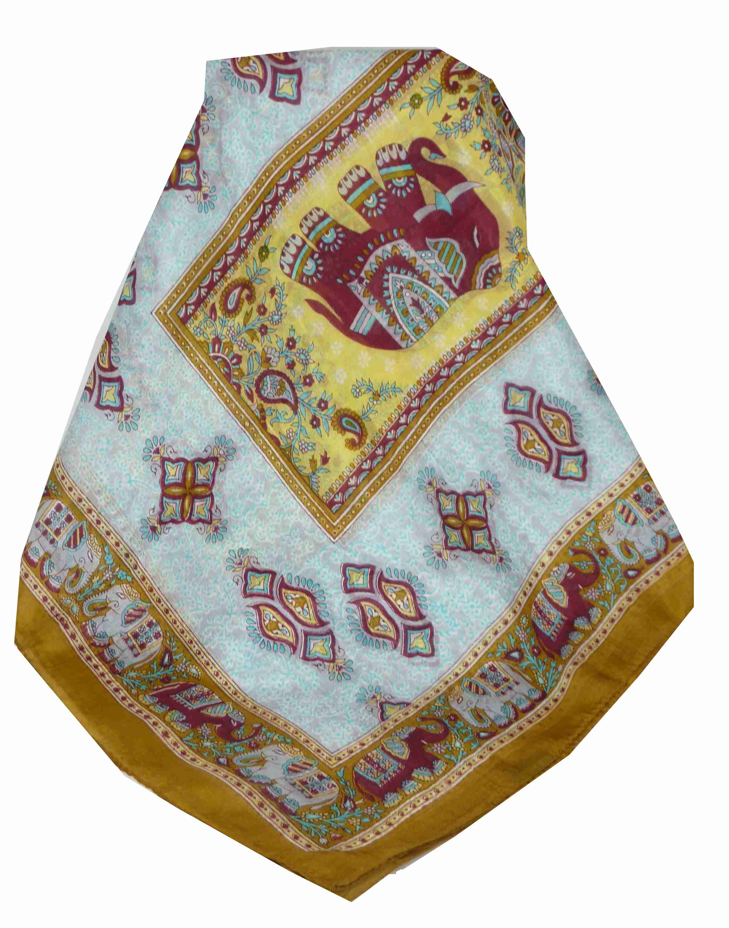 Mulberry Silk Traditional Long Scarf Rei Caramel by Pashmina & Silk