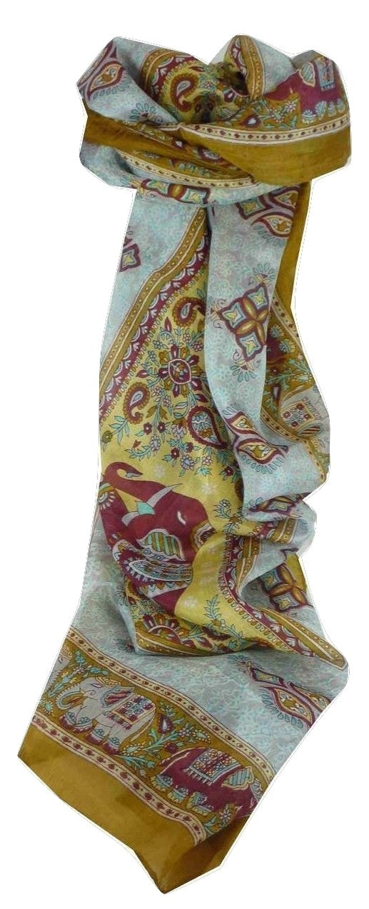 Mulberry Silk Traditional Long Scarf Rei Caramel by Pashmina & Silk