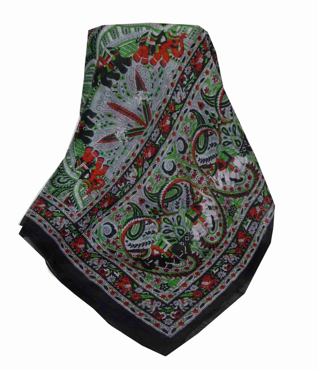 Tradizionale Sciarpa Longa di Seta Kot Black di Pashmina & Silk