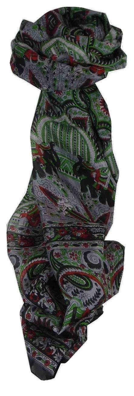 Tradizionale Sciarpa Longa di Seta Kot Black di Pashmina & Silk