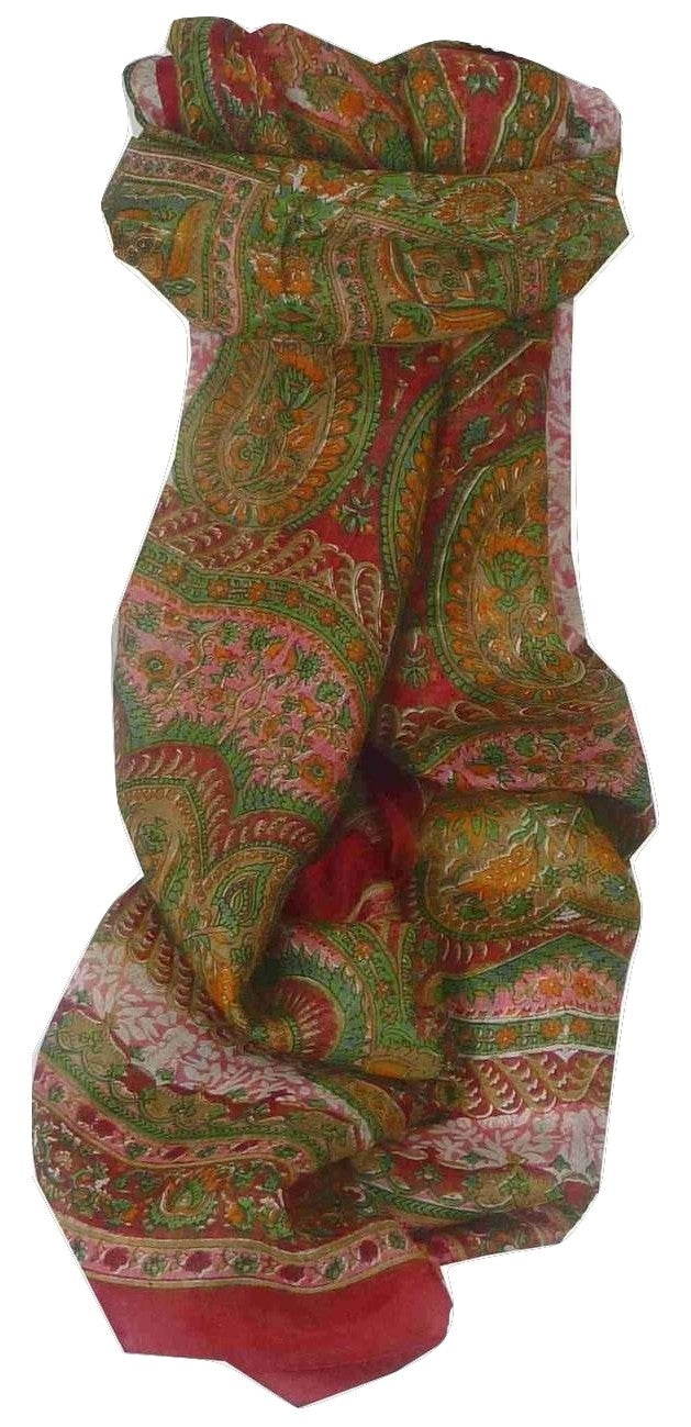 Mulberry Silk Traditional Long Scarf Kotta Rose by Pashmina & Silk