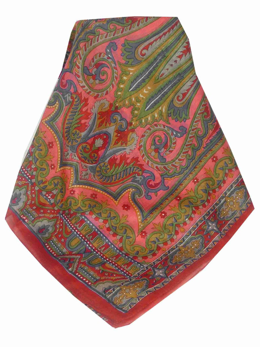 Tradizionale Sciarpa Longa di Seta Kullu Red di Pashmina & Silk