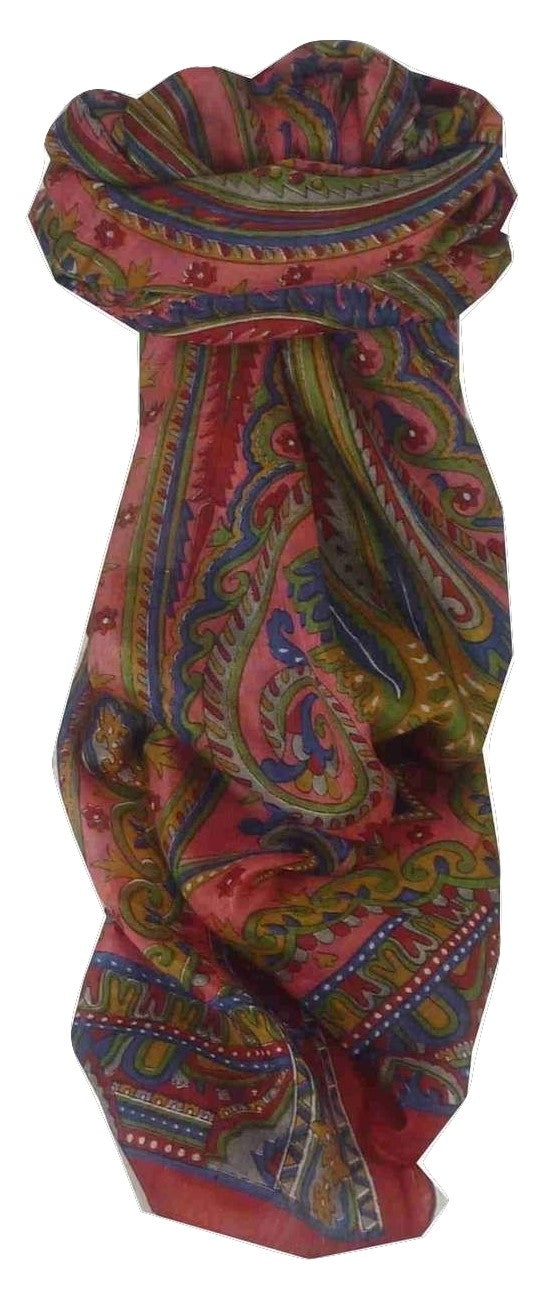 Tradizionale Sciarpa Longa di Seta Kullu Red di Pashmina & Silk