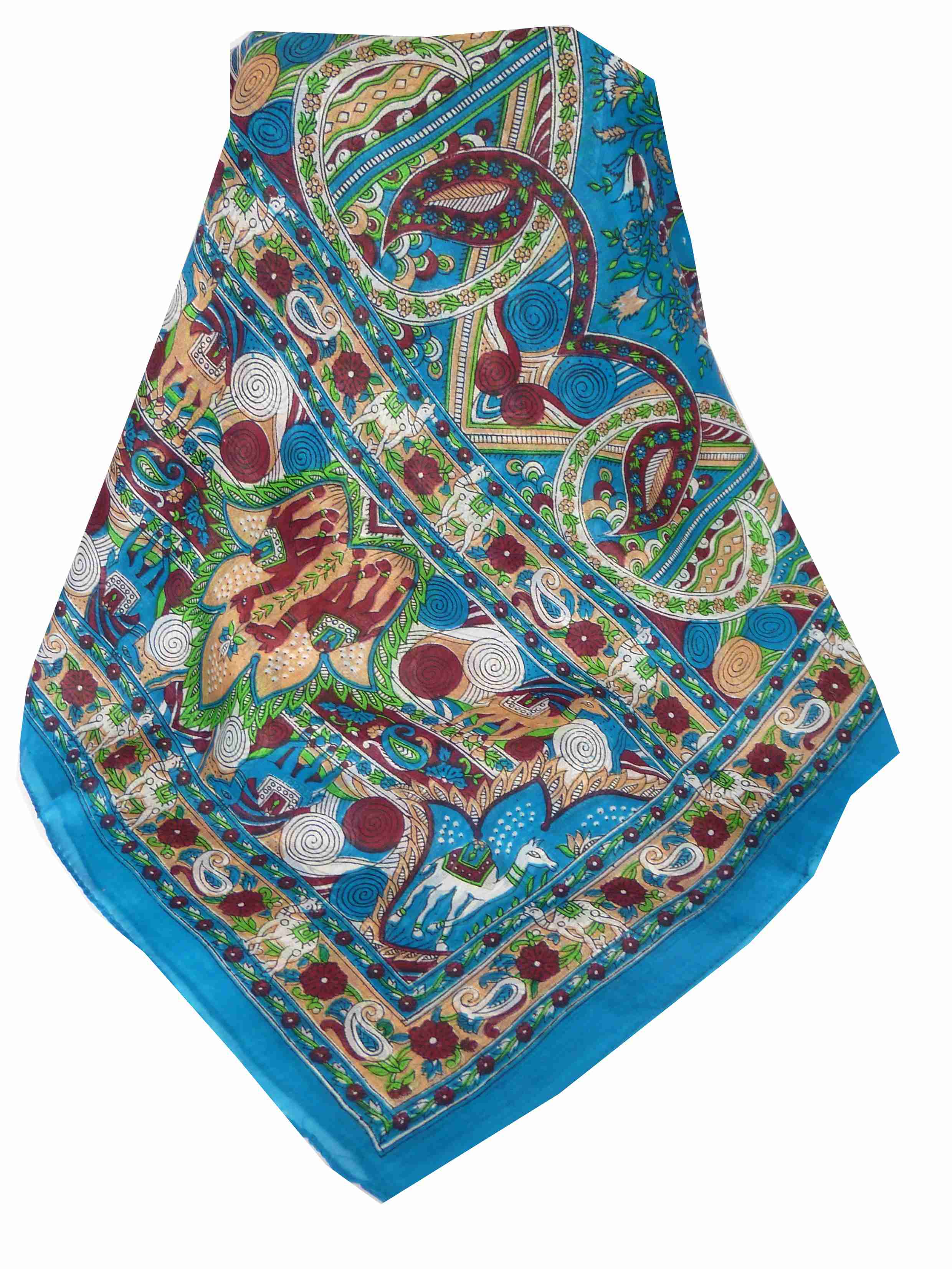 Foulard Traditional Soie de Mûrier Lina Aquamarine de Pashmina & Silk 