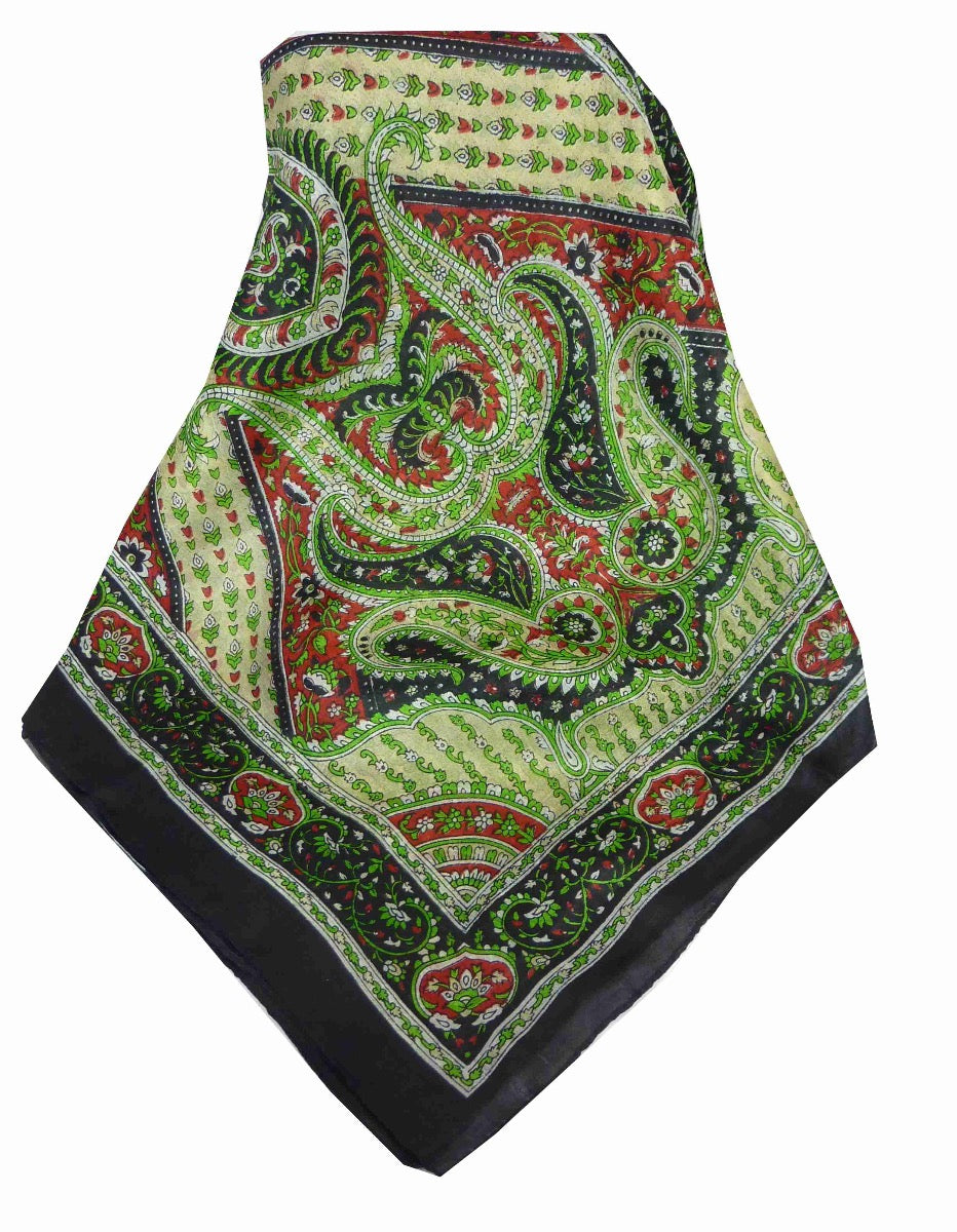 Foulard Traditional Soie de Mûrier Kaur Black de Pashmina & Silk 