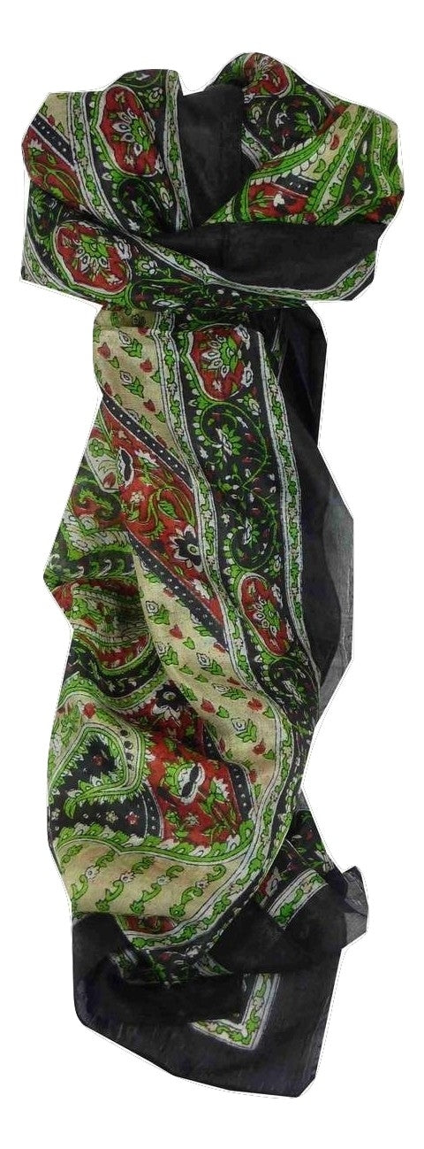 Foulard Traditional Soie de Mûrier Kaur Black de Pashmina & Silk 