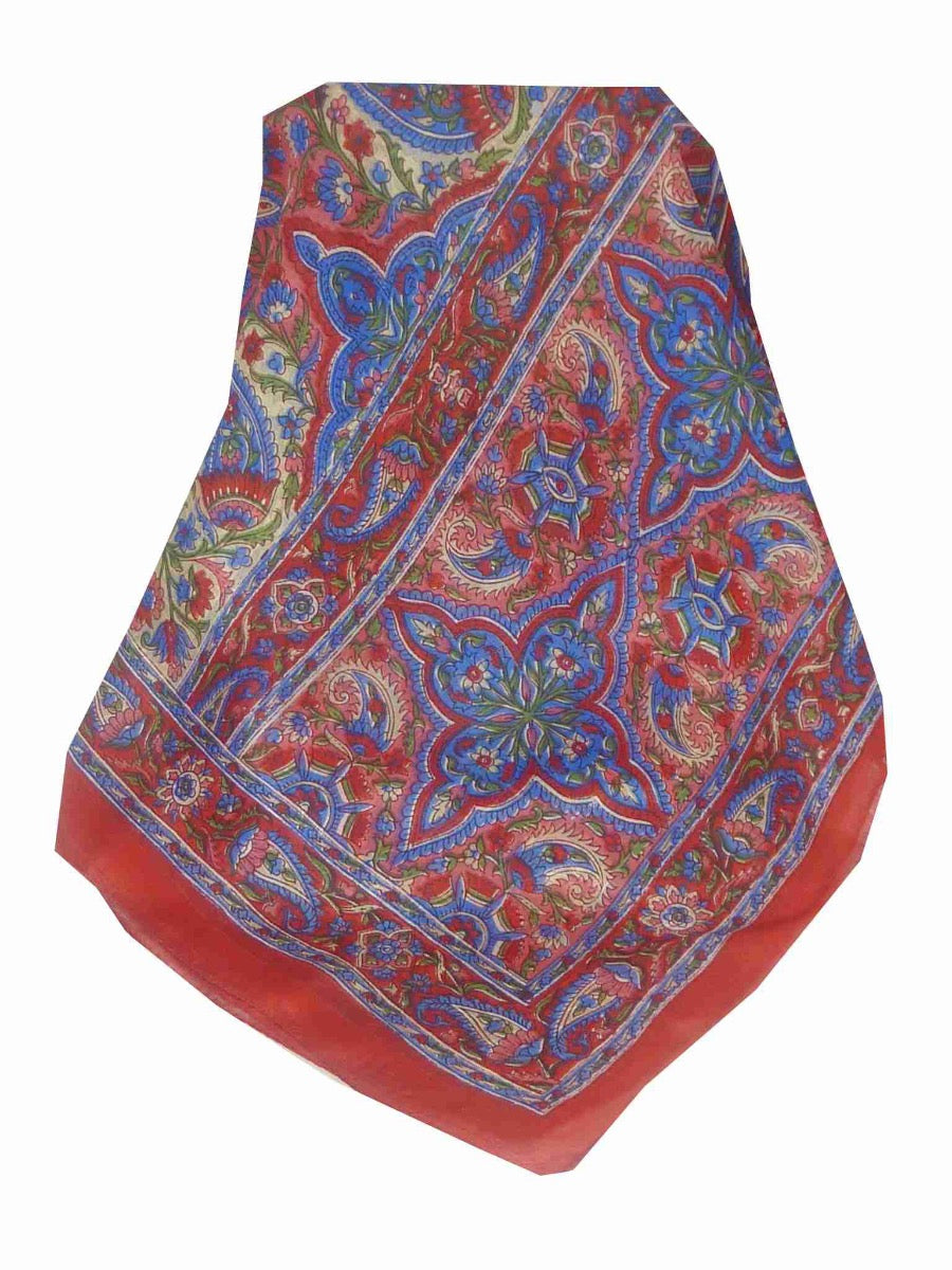 Tradizionale Sciarpa Longa di Seta Kera Red di Pashmina & Silk