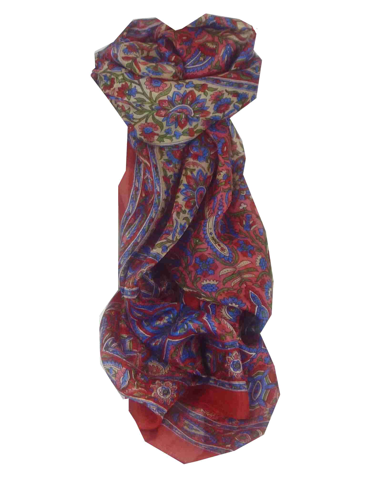 Tradizionale Sciarpa Longa di Seta Kera Red di Pashmina & Silk