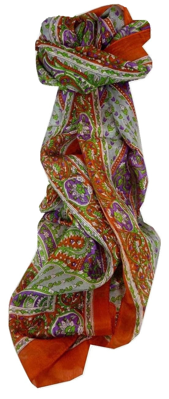 Foulard Traditional Soie de Mûrier Kaur Terracotta de Pashmina & Silk 