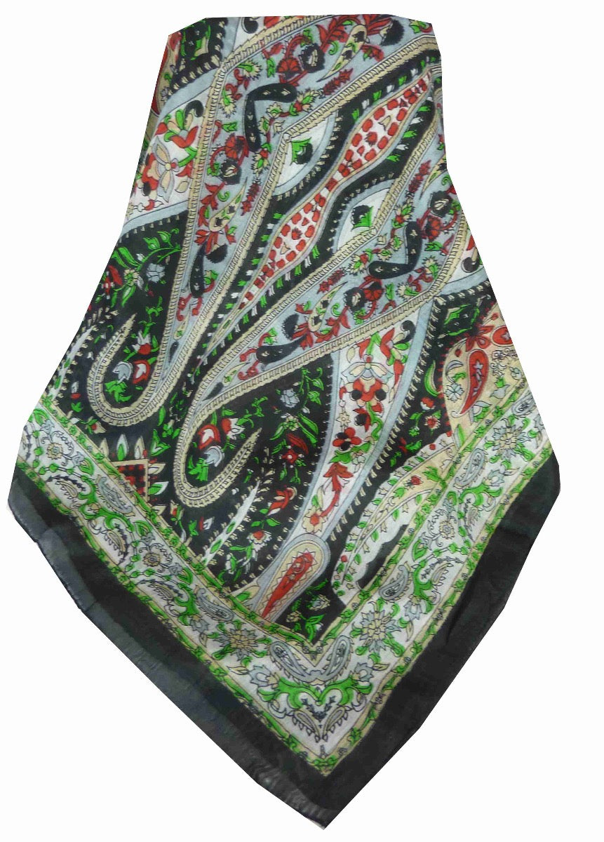 Tradizionale Sciarpa Longa di Seta Giani Black di Pashmina & Silk