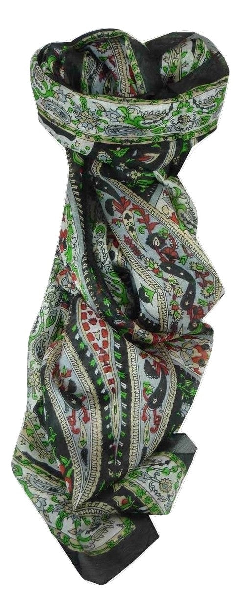 Tradizionale Sciarpa Longa di Seta Giani Black di Pashmina & Silk