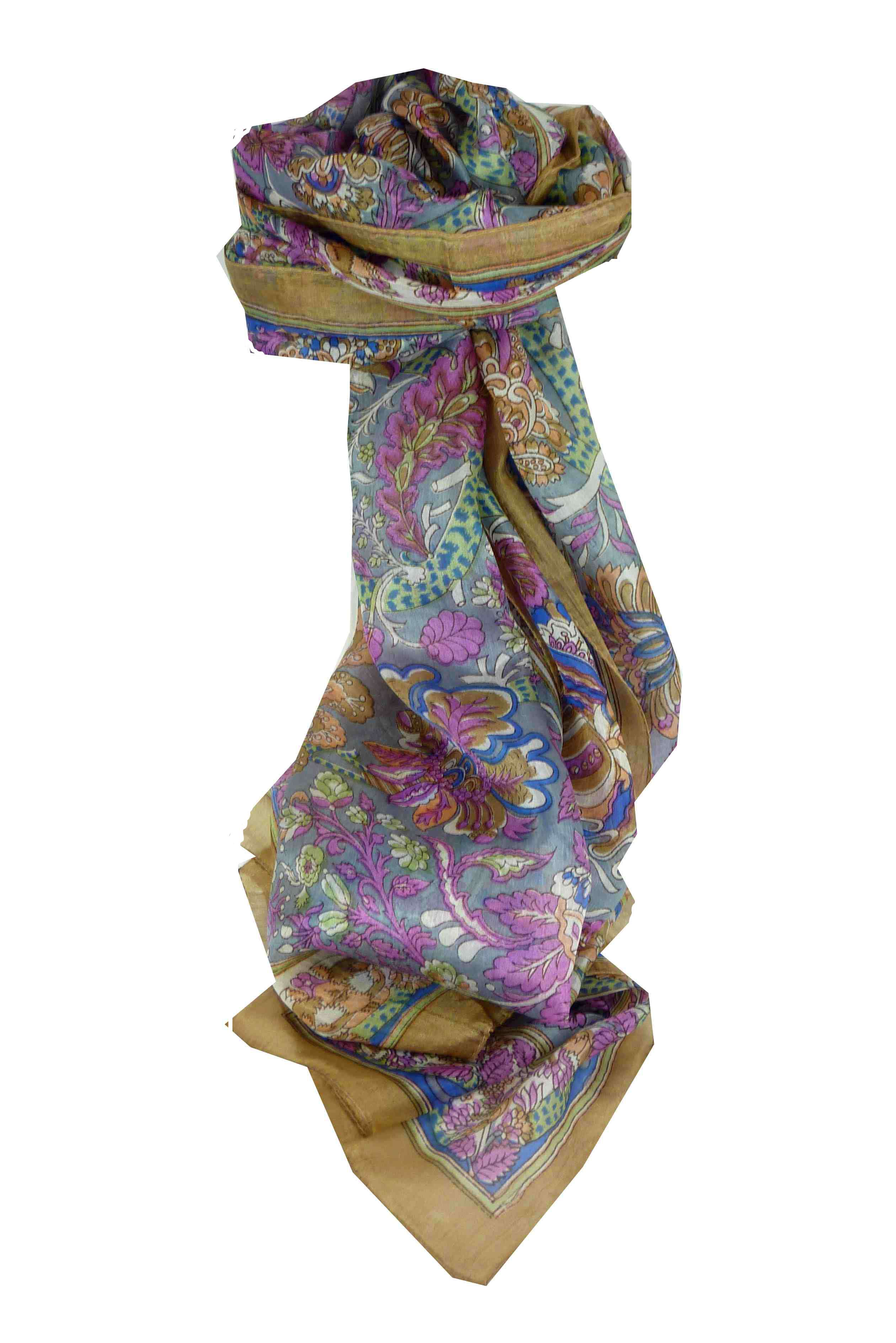 Mulberry Silk Traditional Long Scarf Dor Gold by Pashmina & Silk
