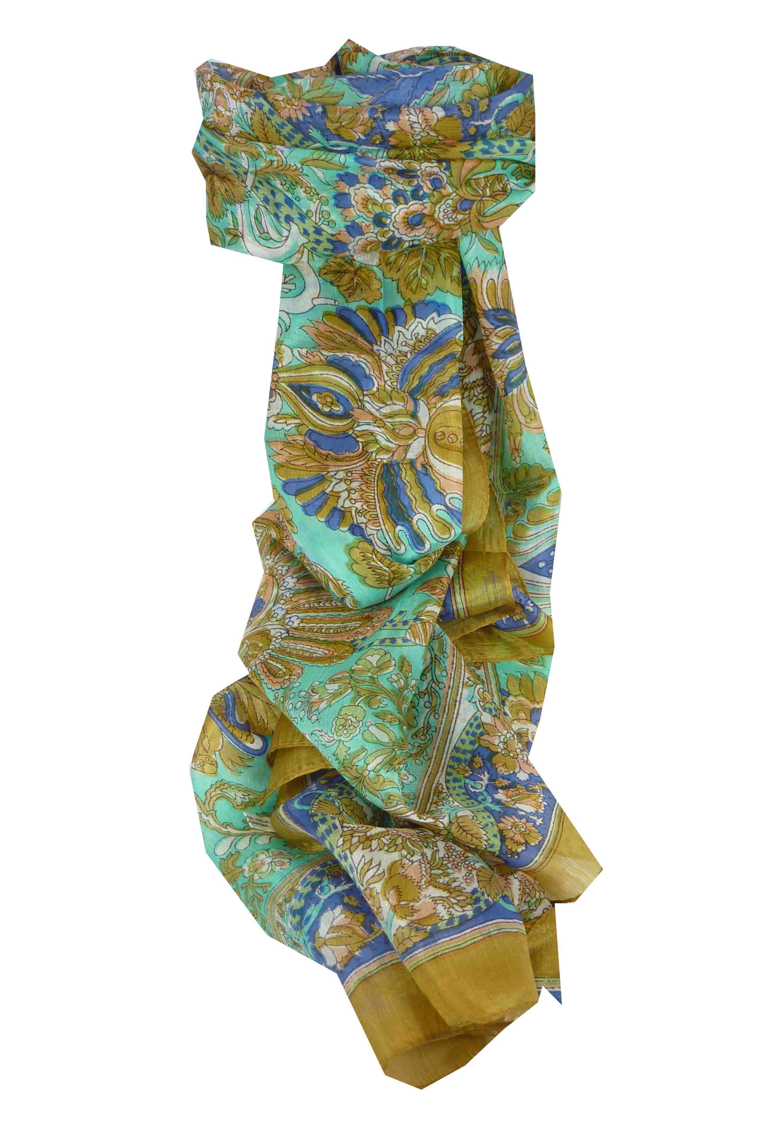 Mulberry Silk Traditional Long Scarf Dor Caramel by Pashmina & Silk