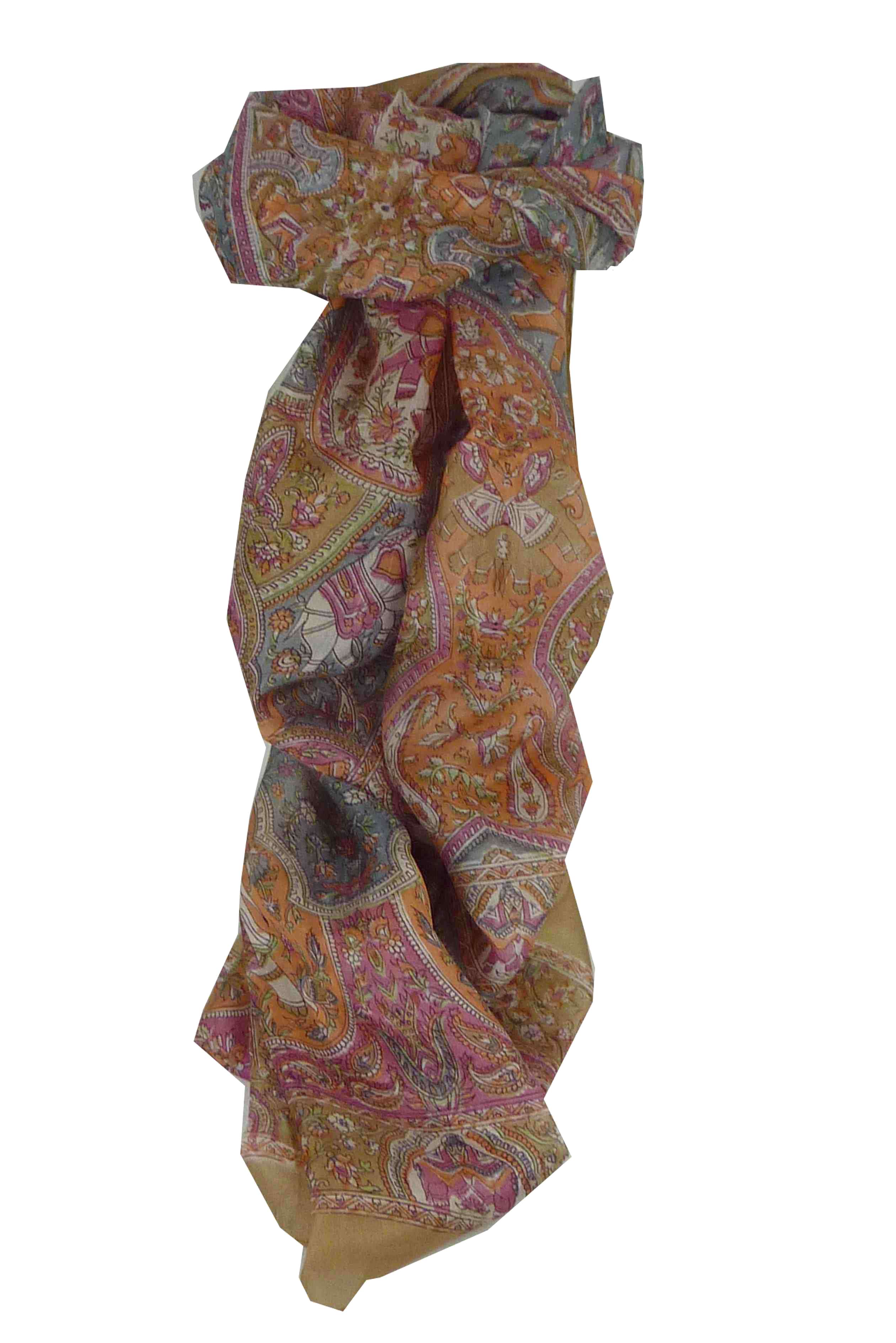 Foulard Traditional Soie de Mûrier Eela Caramel de Pashmina & Silk 