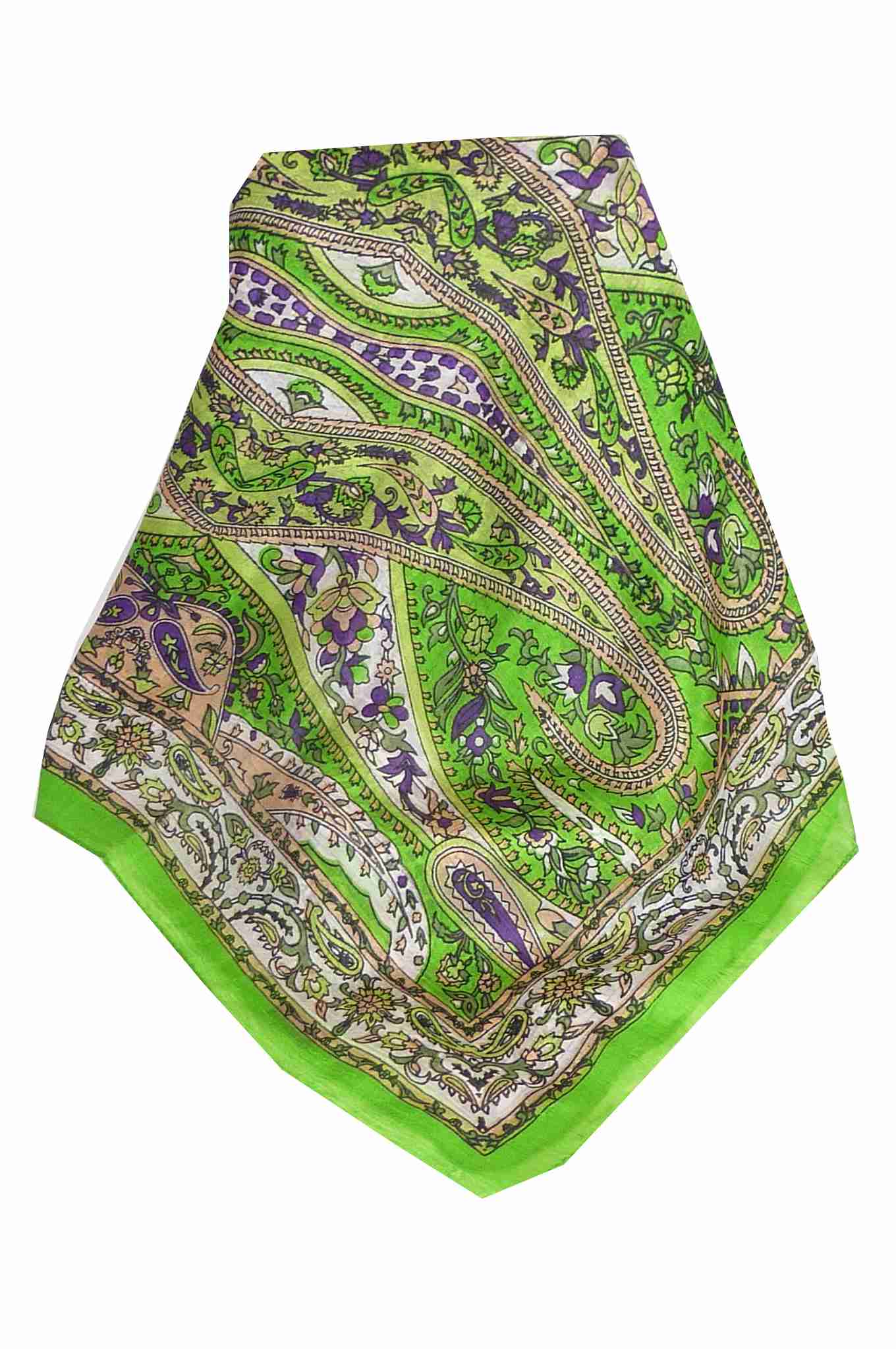 Foulard Traditional Soie de Mûrier Yola Citron Vert de Pashmina & Silk 