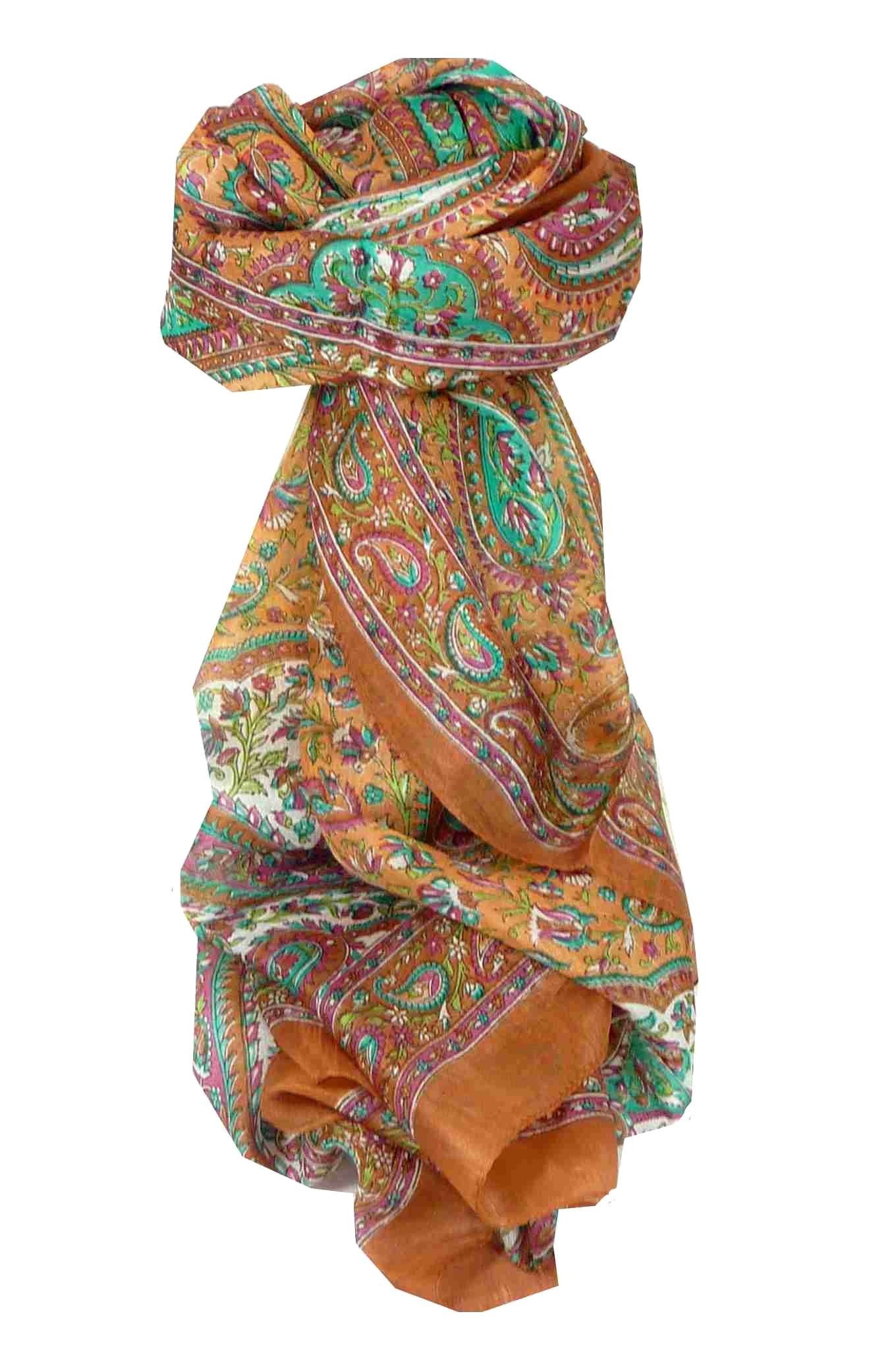 Mulberry Silk Traditional Long Scarf Tunga Copper by Pashmina & Silk