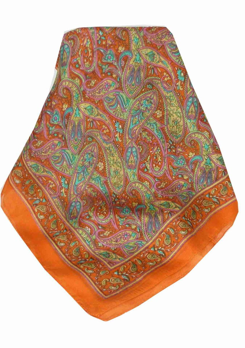 Mulberry Silk Traditional Long Scarf Jald Terracotta by Pashmina & Silk