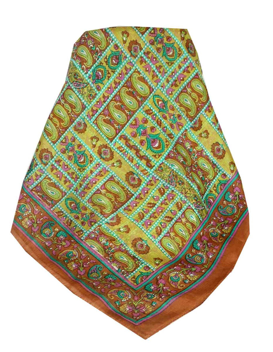 Tradizionale Sciarpa Longa di Seta Chenab Copper di Pashmina & Silk