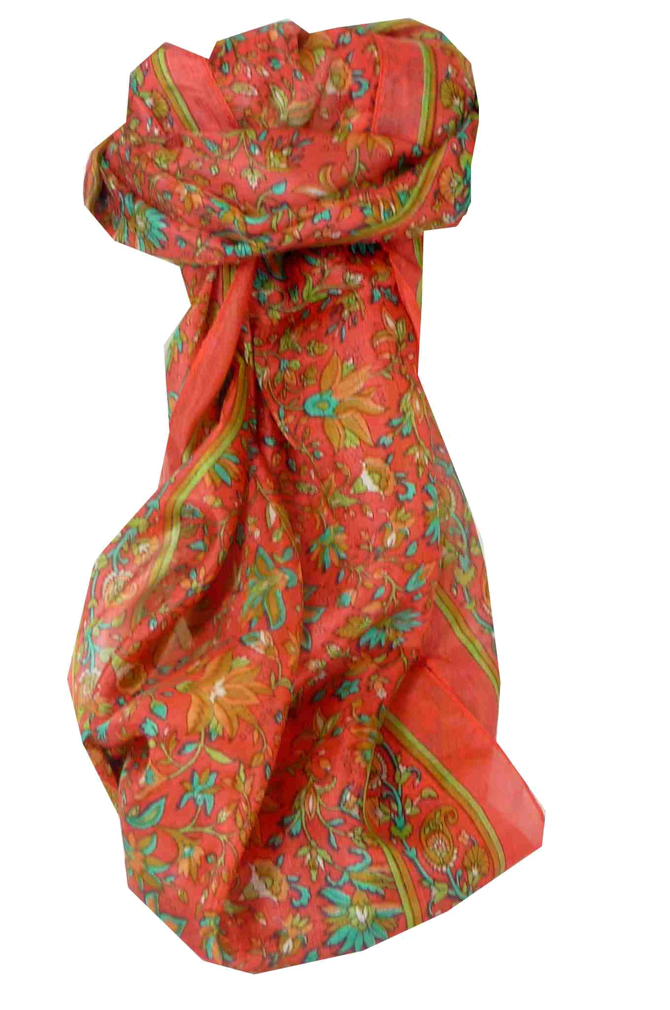 Mulberry Silk Traditional Long Scarf Wagh Blush by Pashmina & Silk