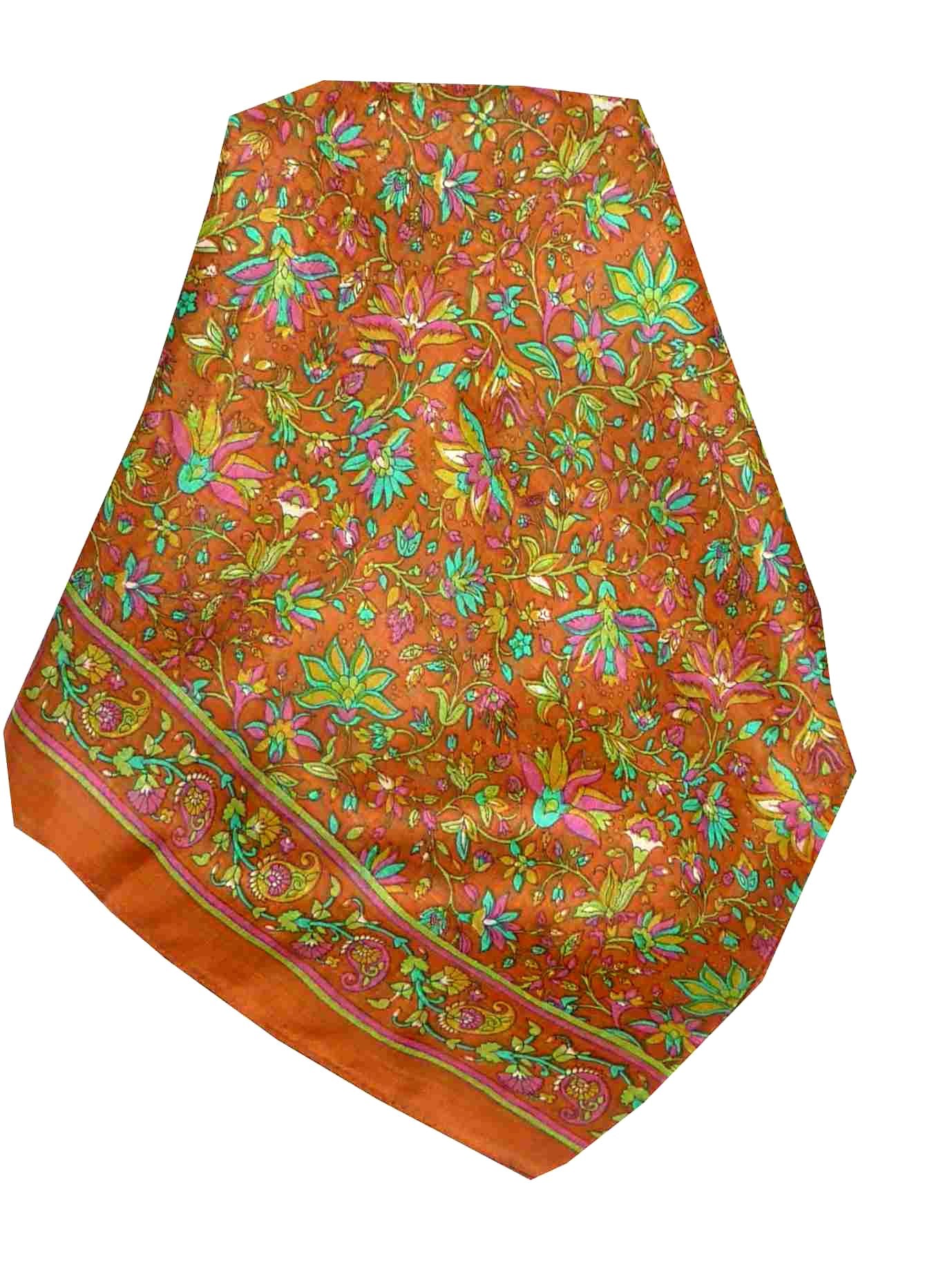 Mulberry Silk Traditional Long Scarf Wagh Copper by Pashmina & Silk